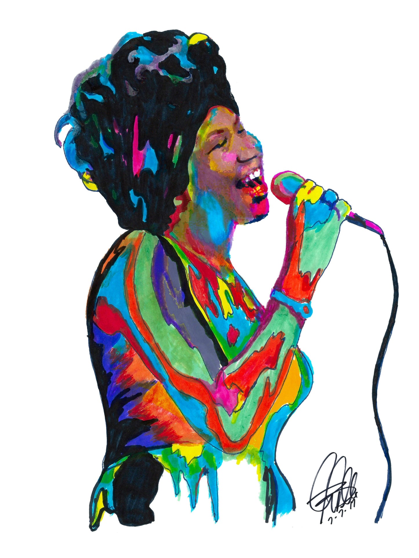 Aretha Franklin Singer Piano Soul Gospel Pop Music Poster Print Wall Art 18x24