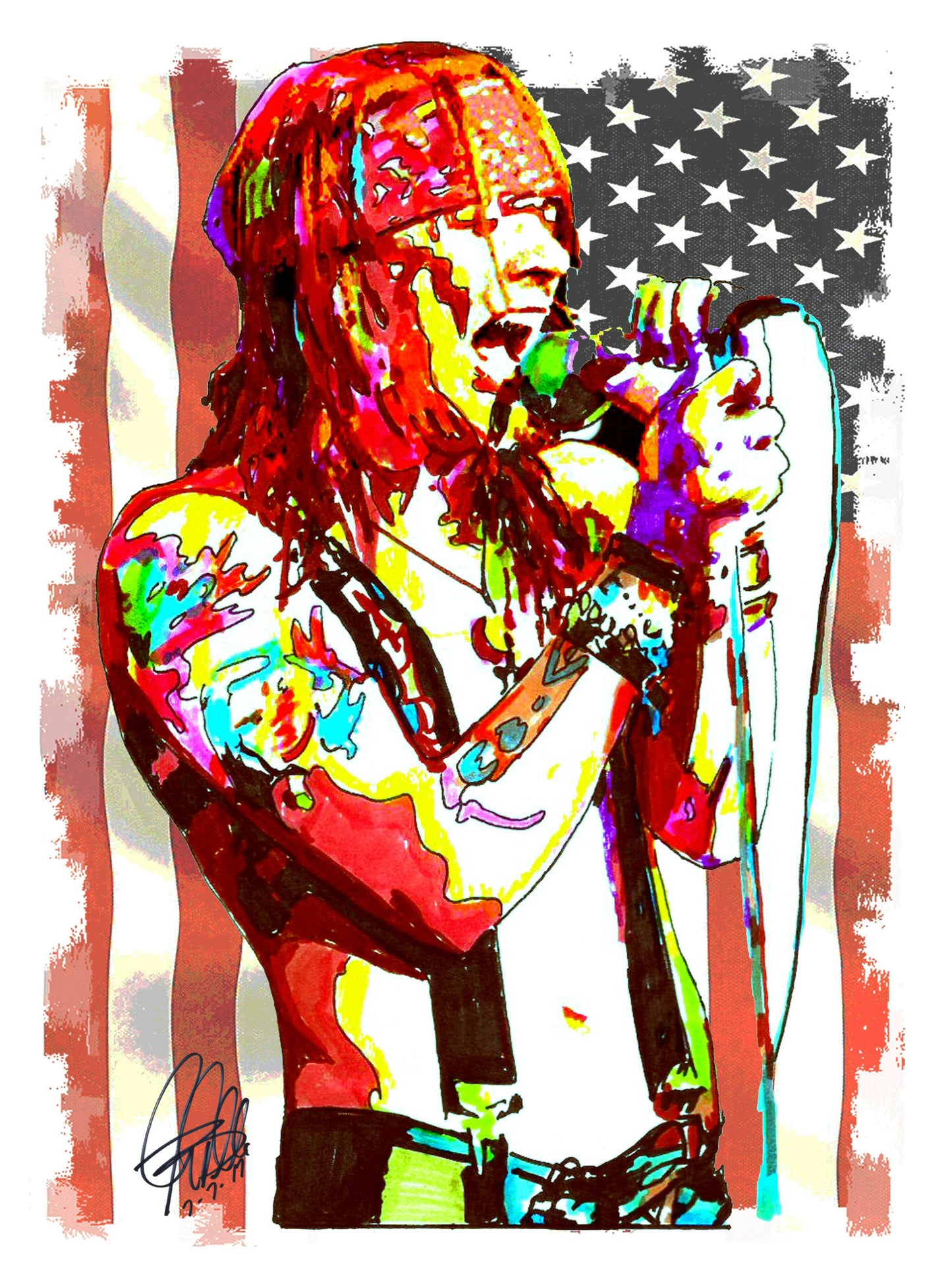 Axl Rose Guns N Roses Singer Hard Rock Music Poster Print Wall Art 18x24