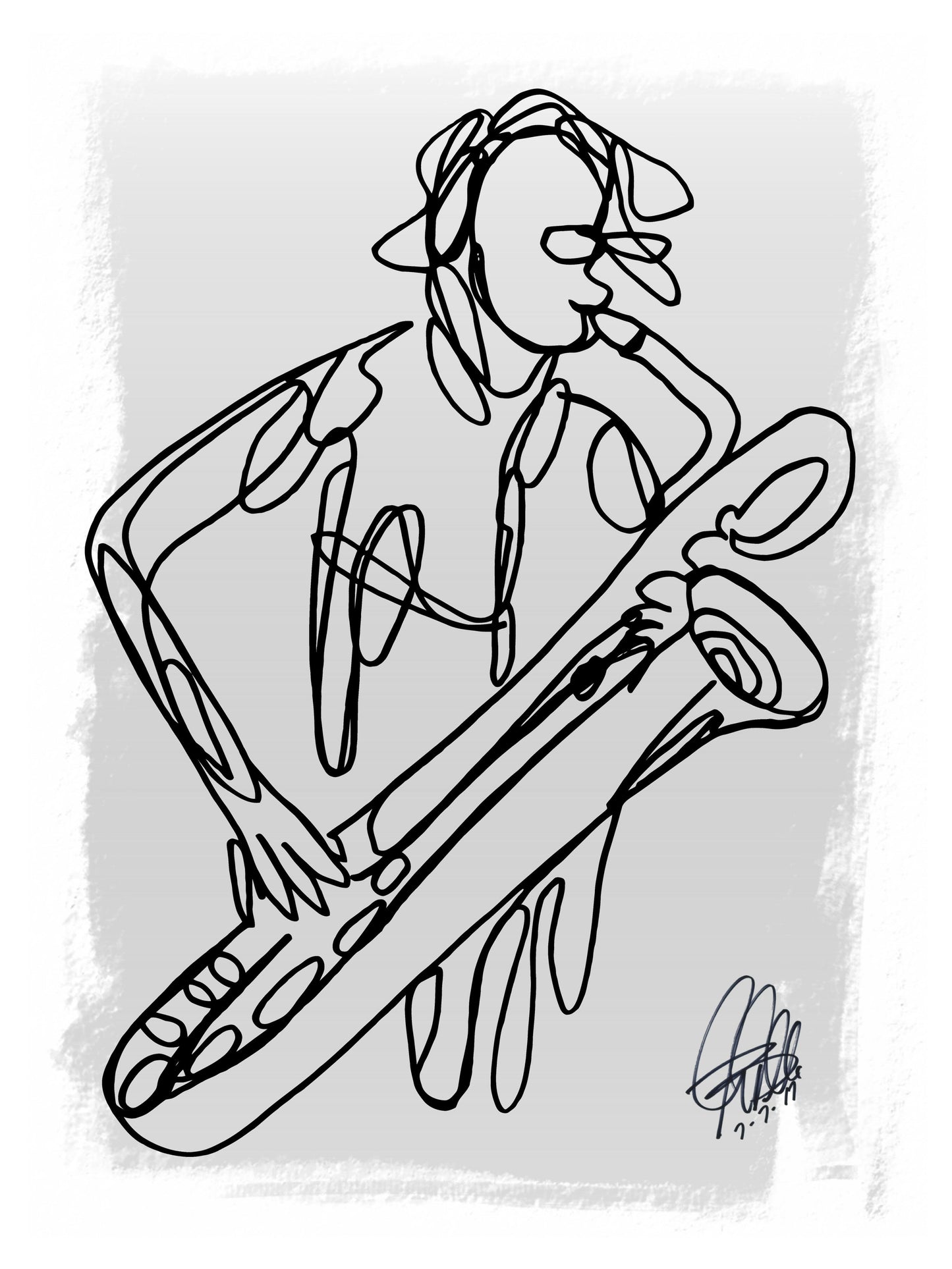 Baritone Saxophone Sax Player Music Poster Print Wall Art 18x24