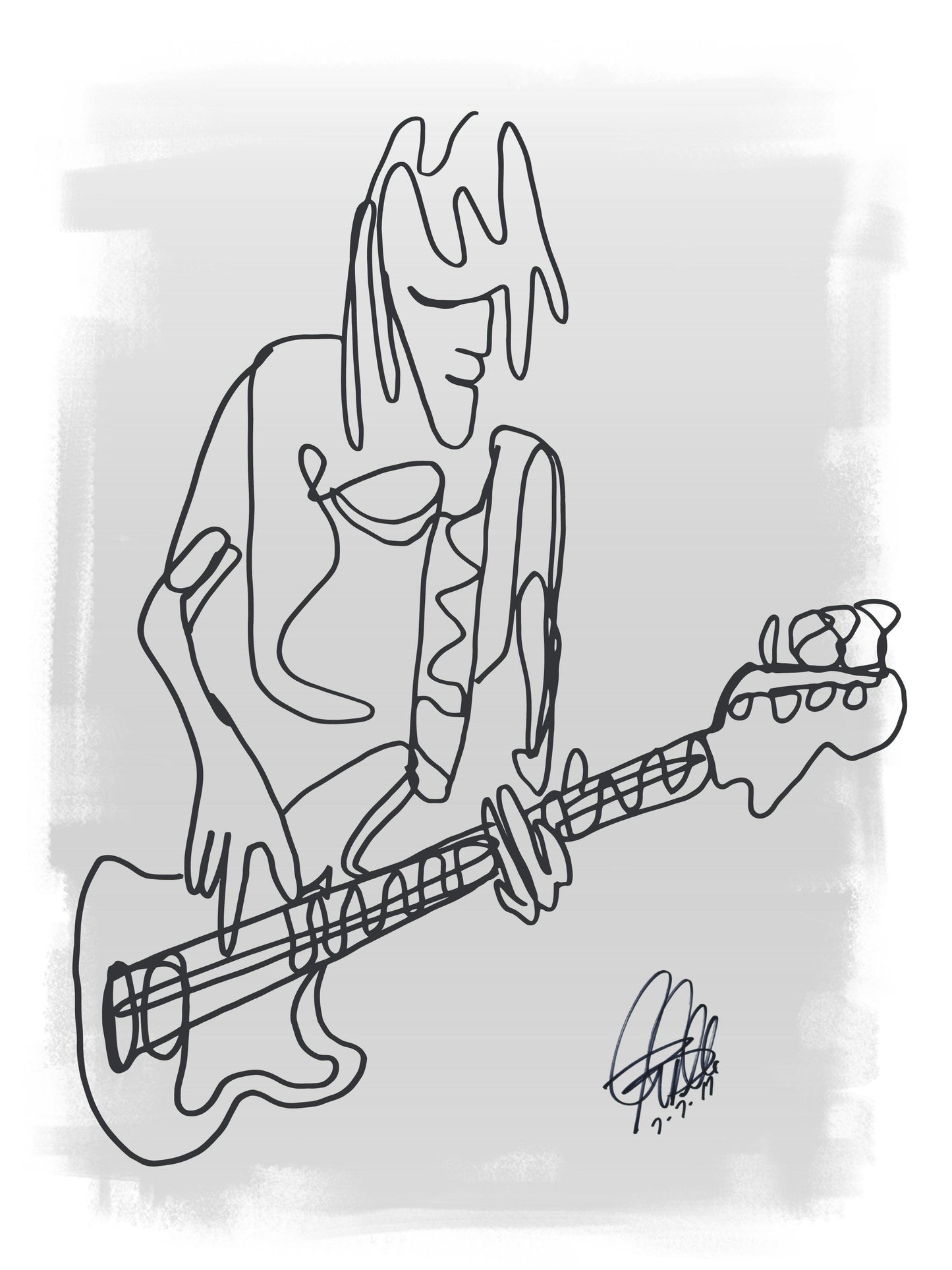 Bass Player Rock Music Poster Print Wall Art 18x24