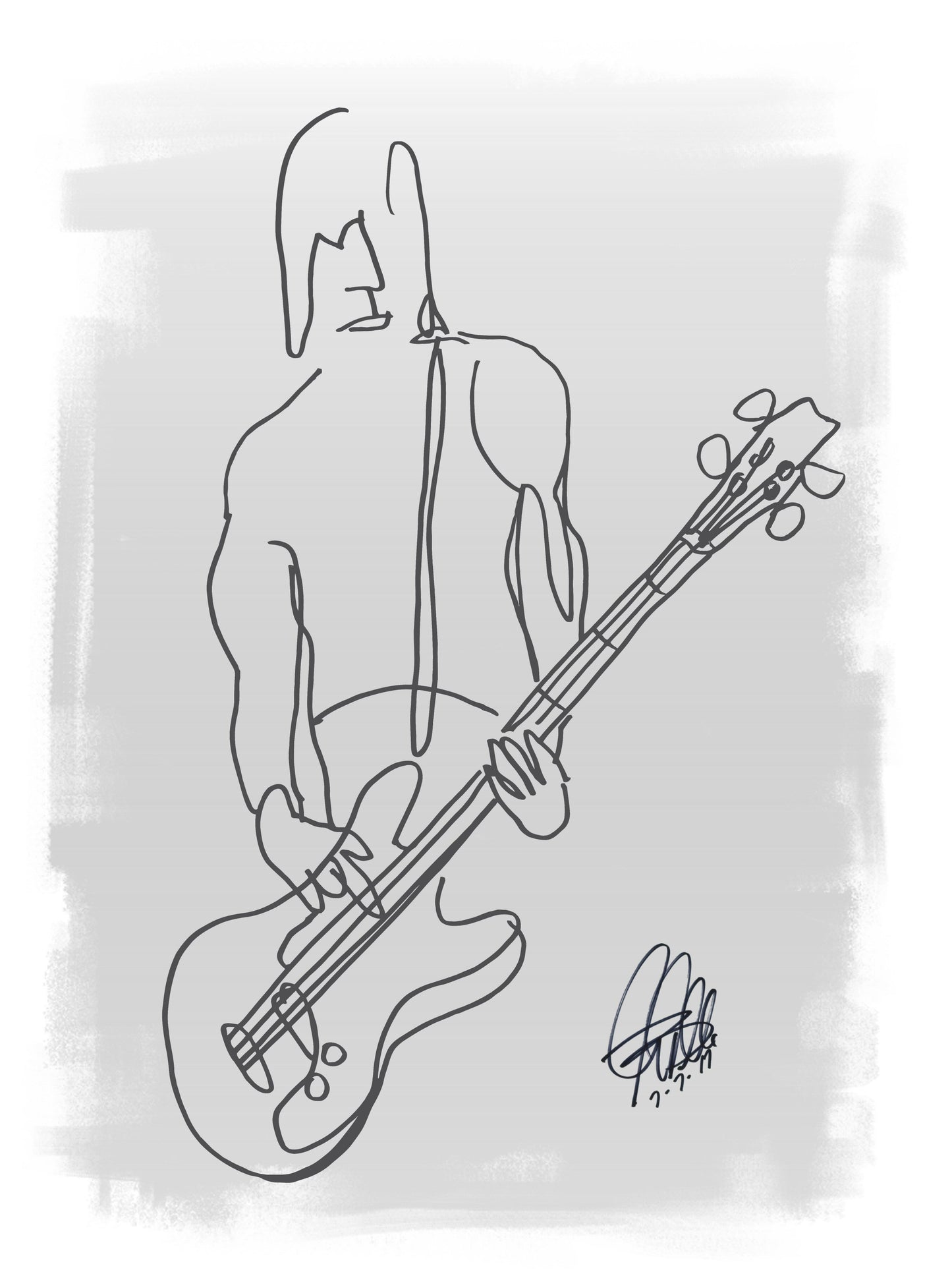 Punk Rock Bass Player Music Poster Print Wall Art 18x24