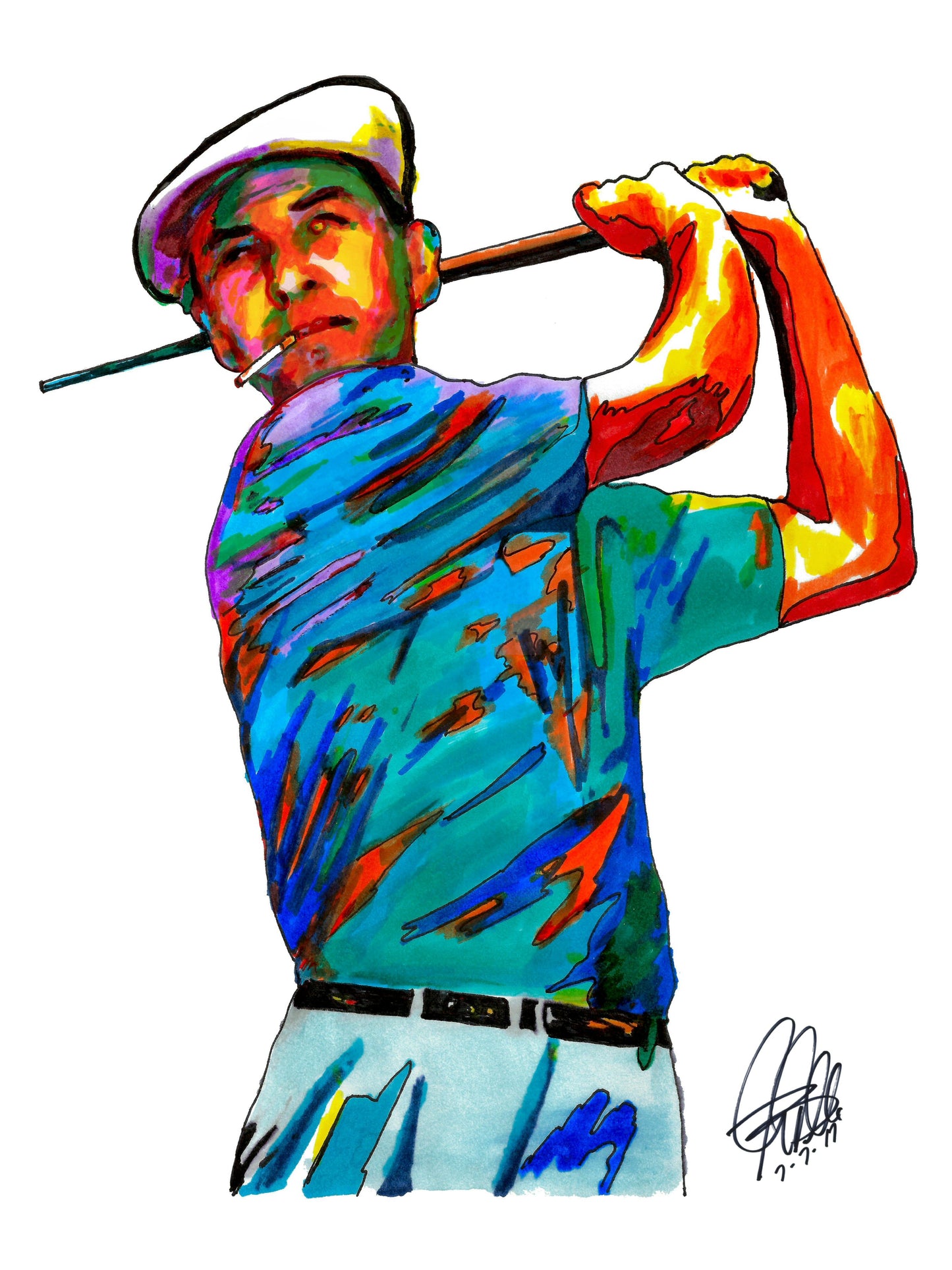 Ben Hogan Golf Sports Poster Print Wall Art 18x24