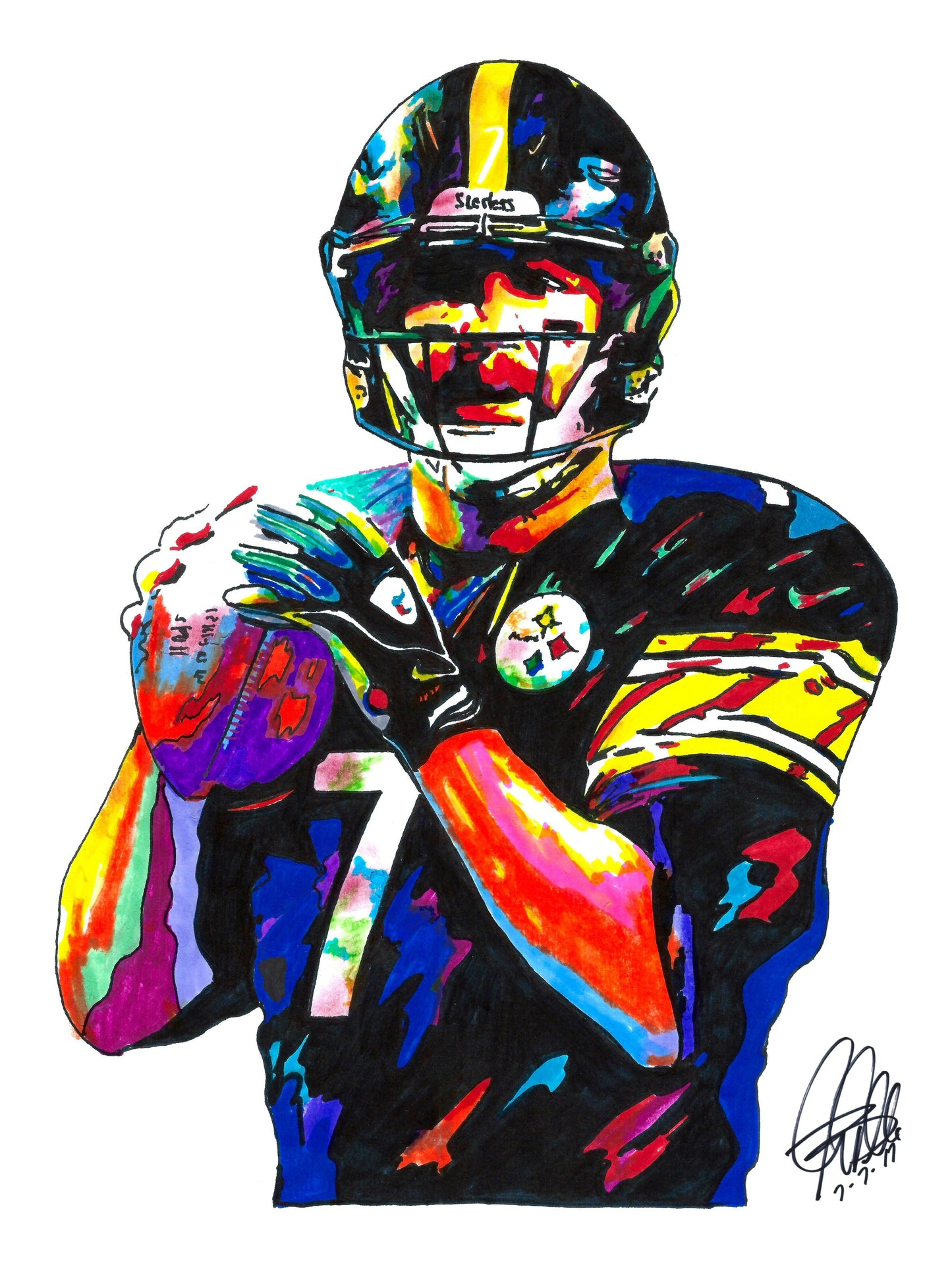 Ben Roethlisberger Steelers Football Sports Poster Print Wall Art 18x24