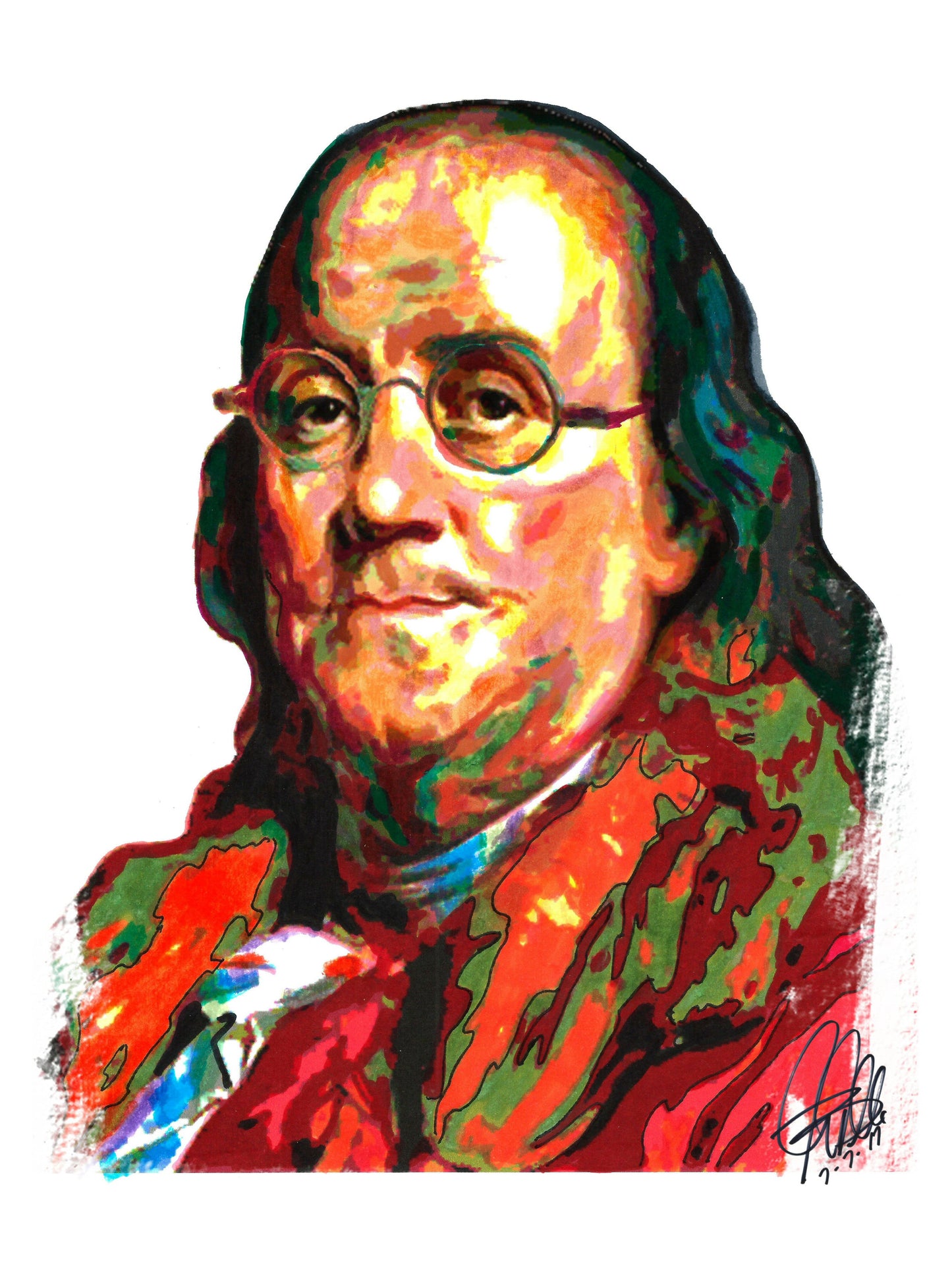 Benjamin Franklin Founding Fathers USA Politics Poster Print Wall Art 18x24