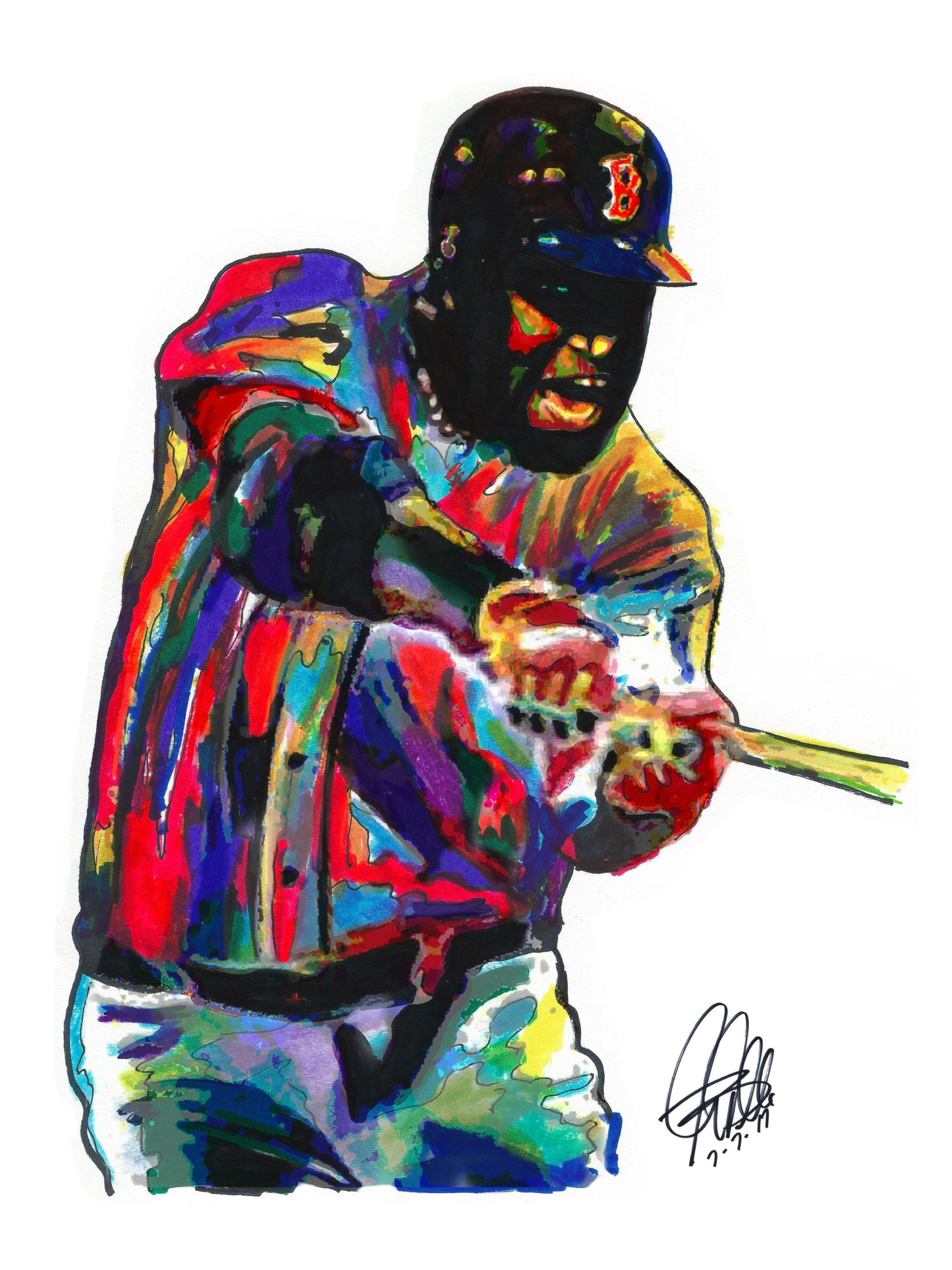 David Ortiz Big Papi Boston Red Sox Baseball Sports Poster Print Wall Art 18x24