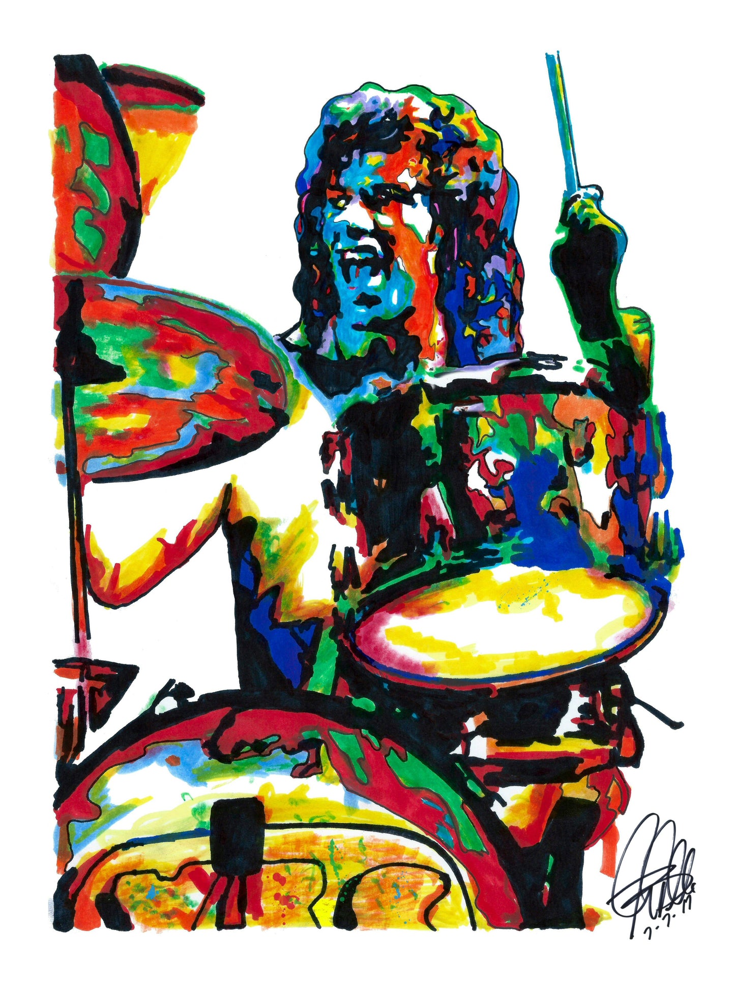 Bill Bruford of Yes Drummer Rock Music Poster Print Wall Art 18x24