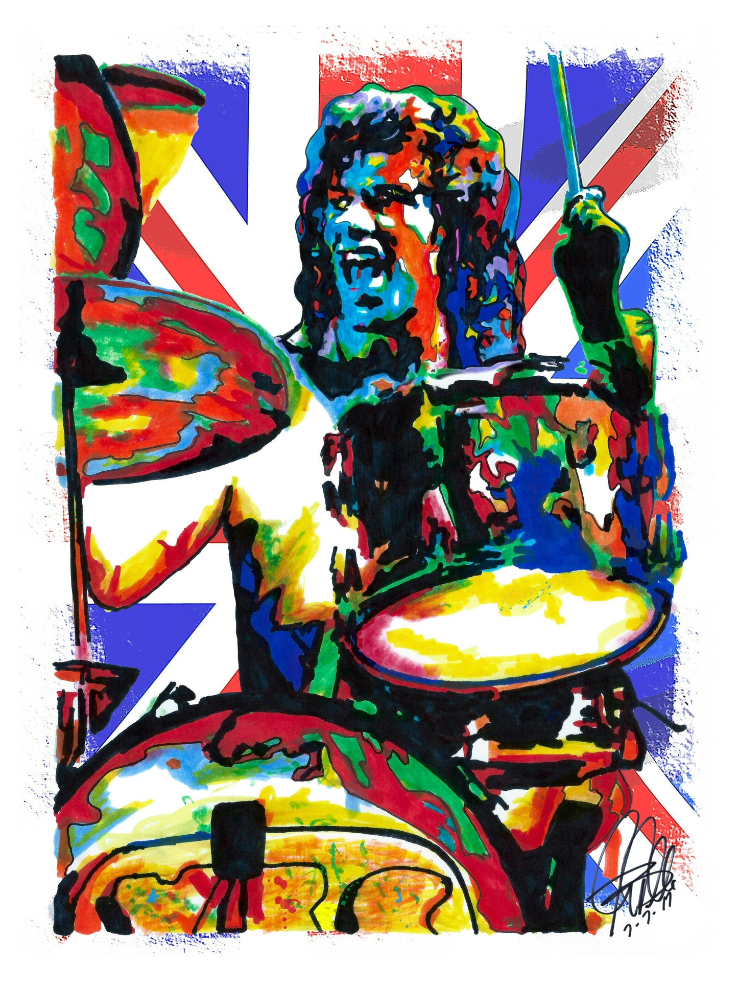 Bill Bruford Yes Drummer Progressive Rock Music Poster Print Wall Art 8.5x11