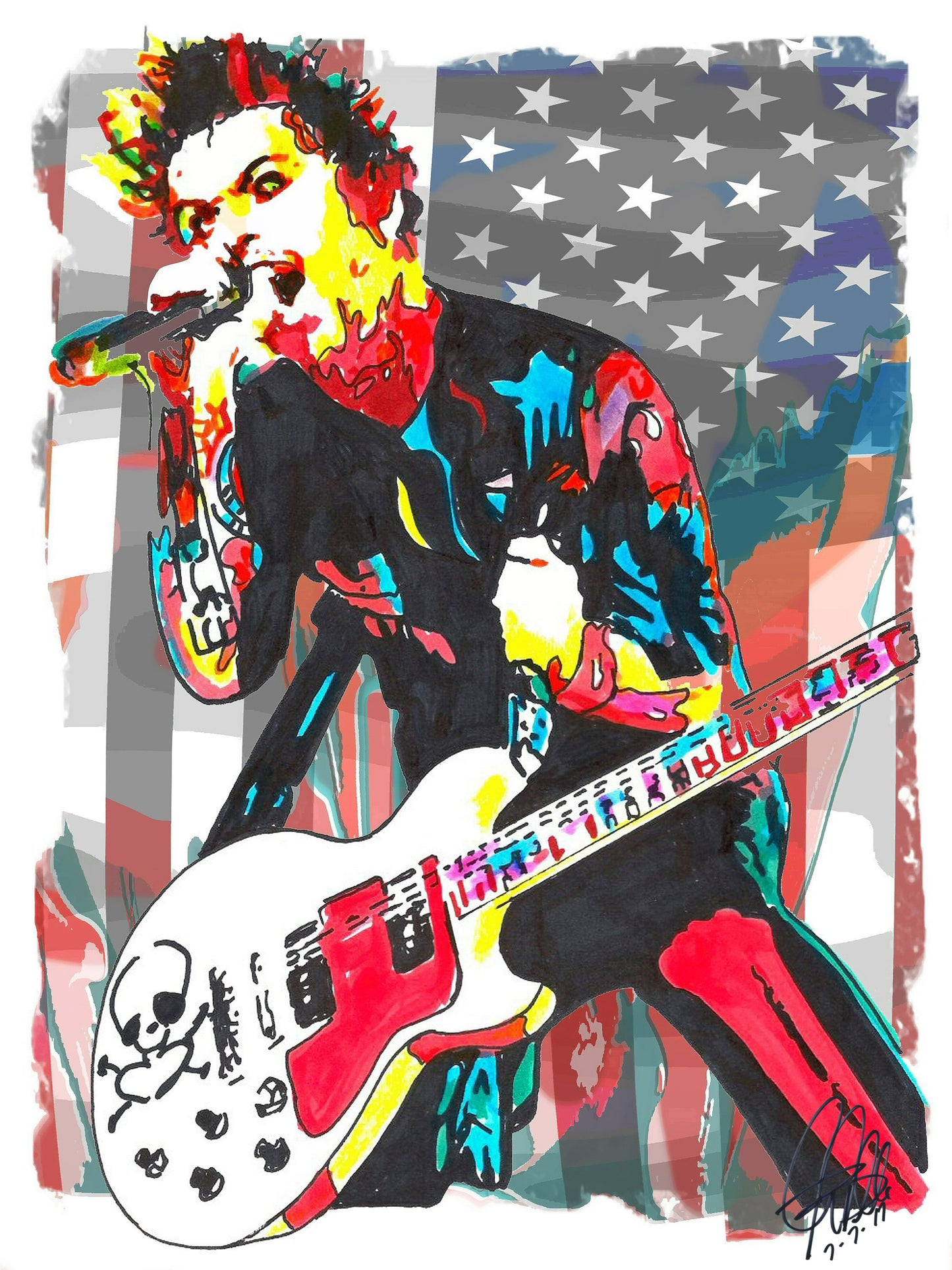 Billie Joe Armstrong Green Day Punk Rock Music Poster Print Wall Art 18x24