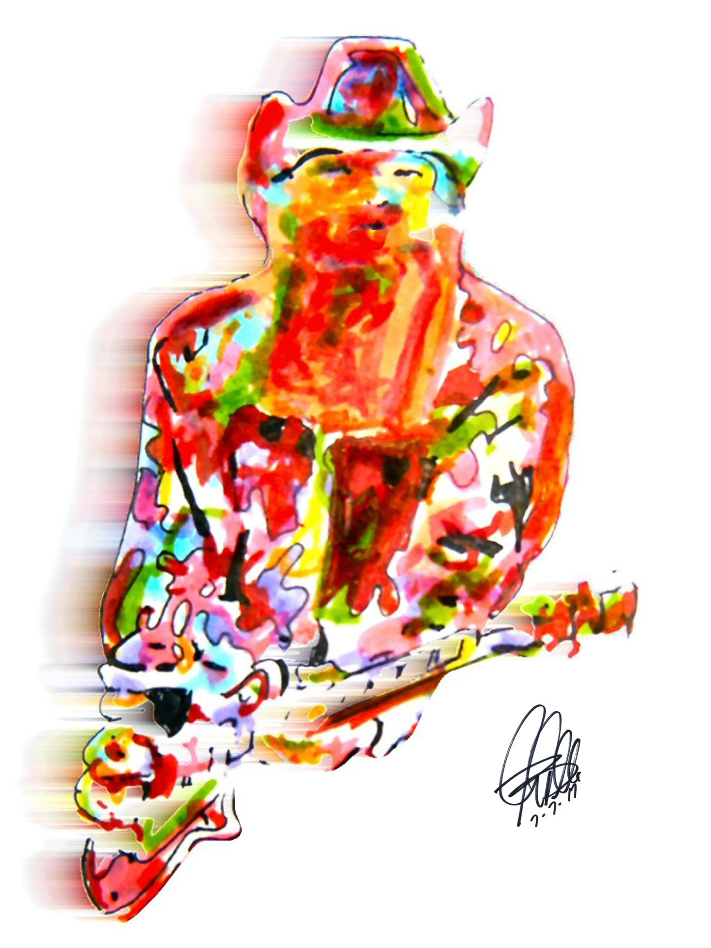 Billy Gibbons ZZ Top Singer Guitar Rock Music Poster Print Wall Art 18x24