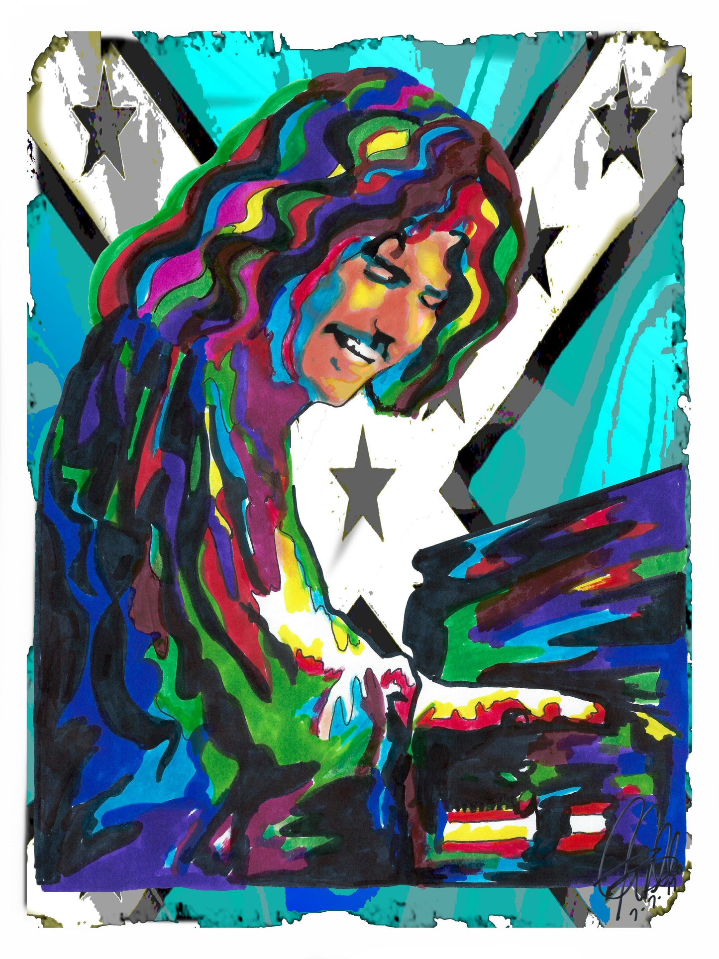 Billy Powell Lynyrd Skynyrd Piano Rock Music Poster Print Wall Art 18x24