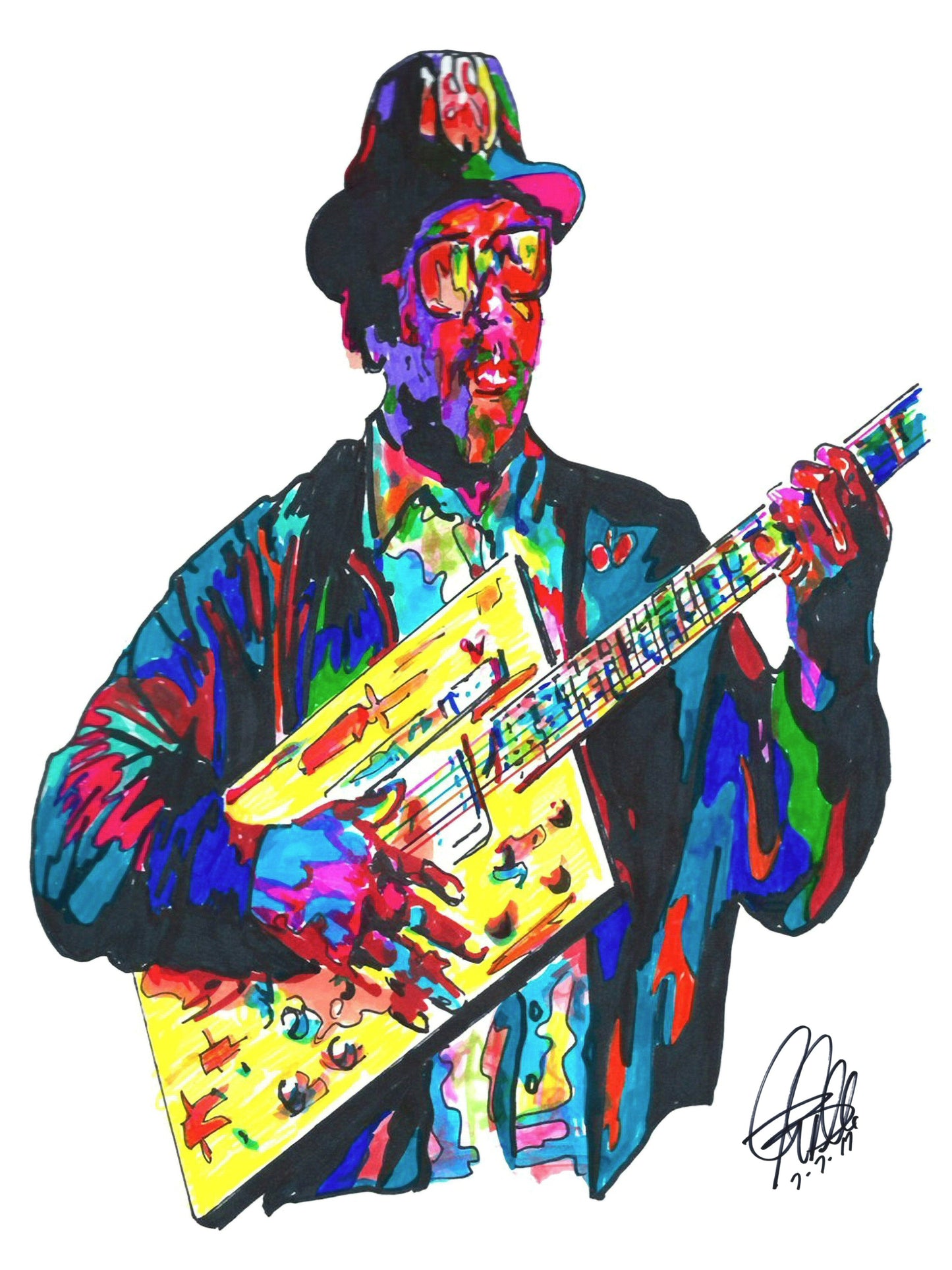 Bo Diddley Guitar Chicago Blues Music Poster Print Wall Art 18x24