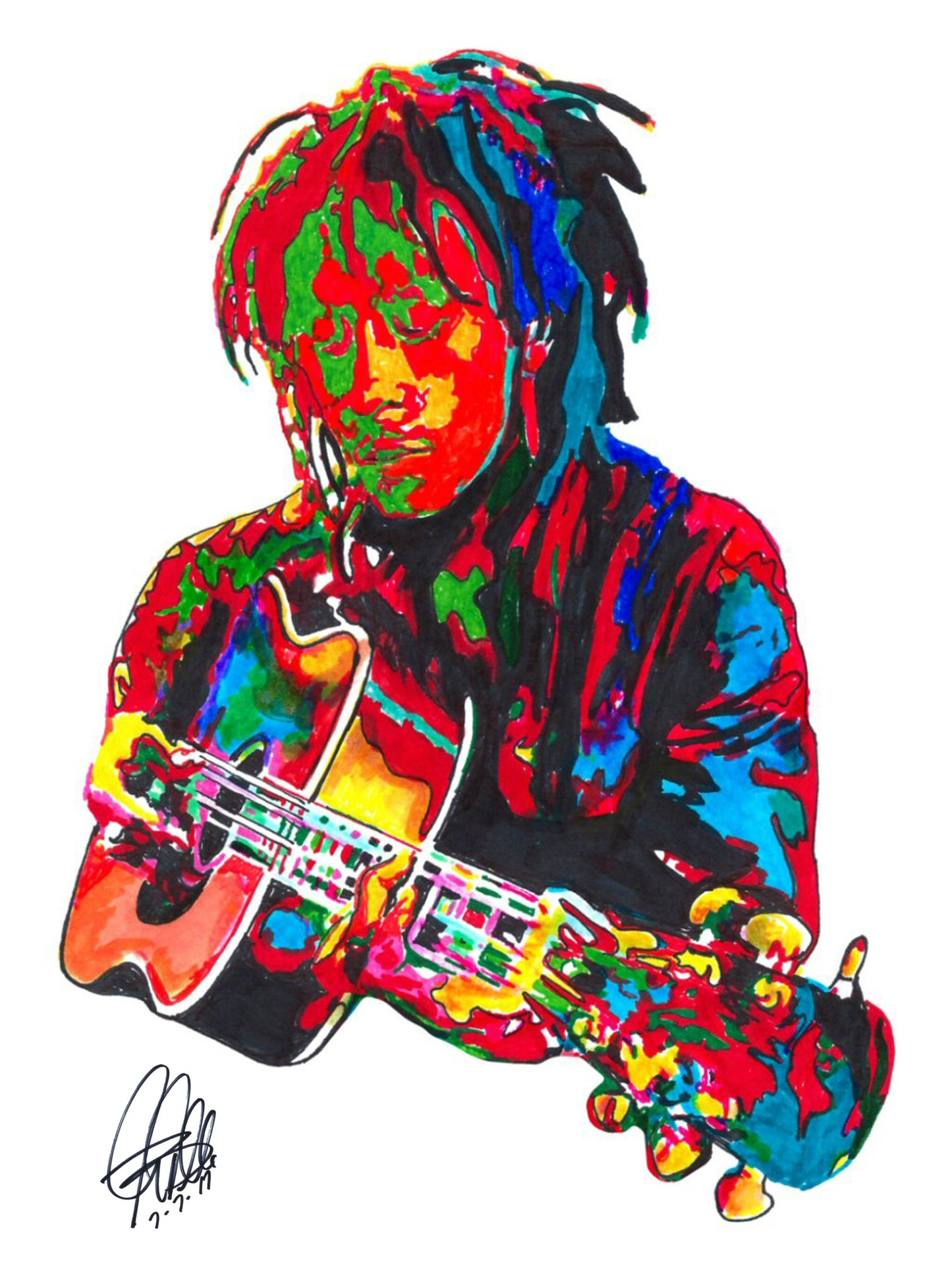 Bob Marley The Wailers Guitar Ska Music Poster Print Wall Art 18x24