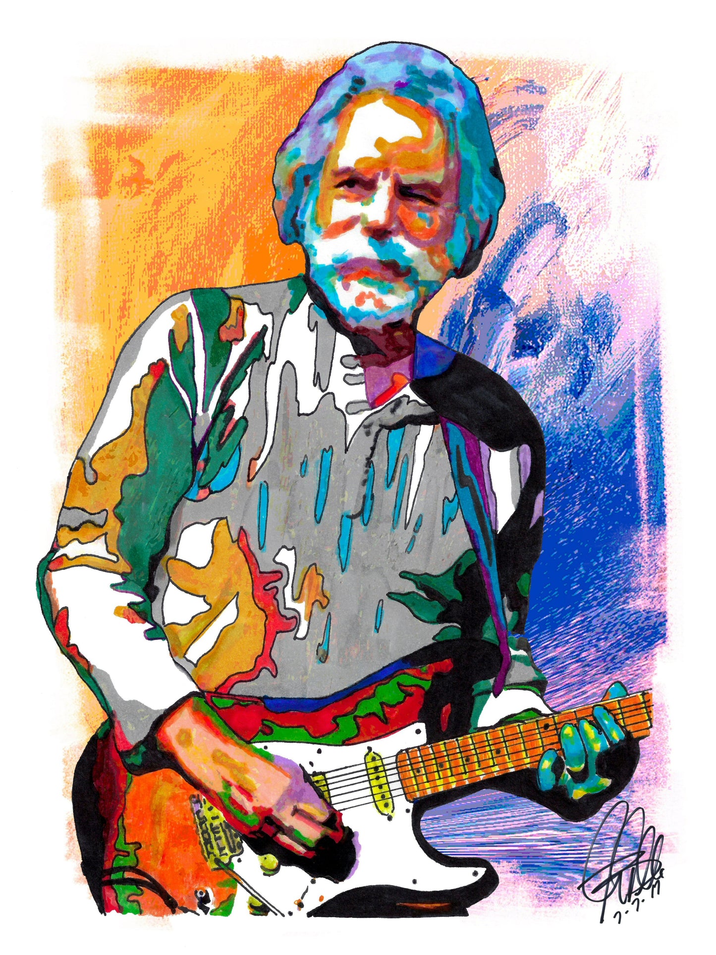 Bob Weir Grateful Dead Guitar Rock Music Poster Print Wall Art 18x24