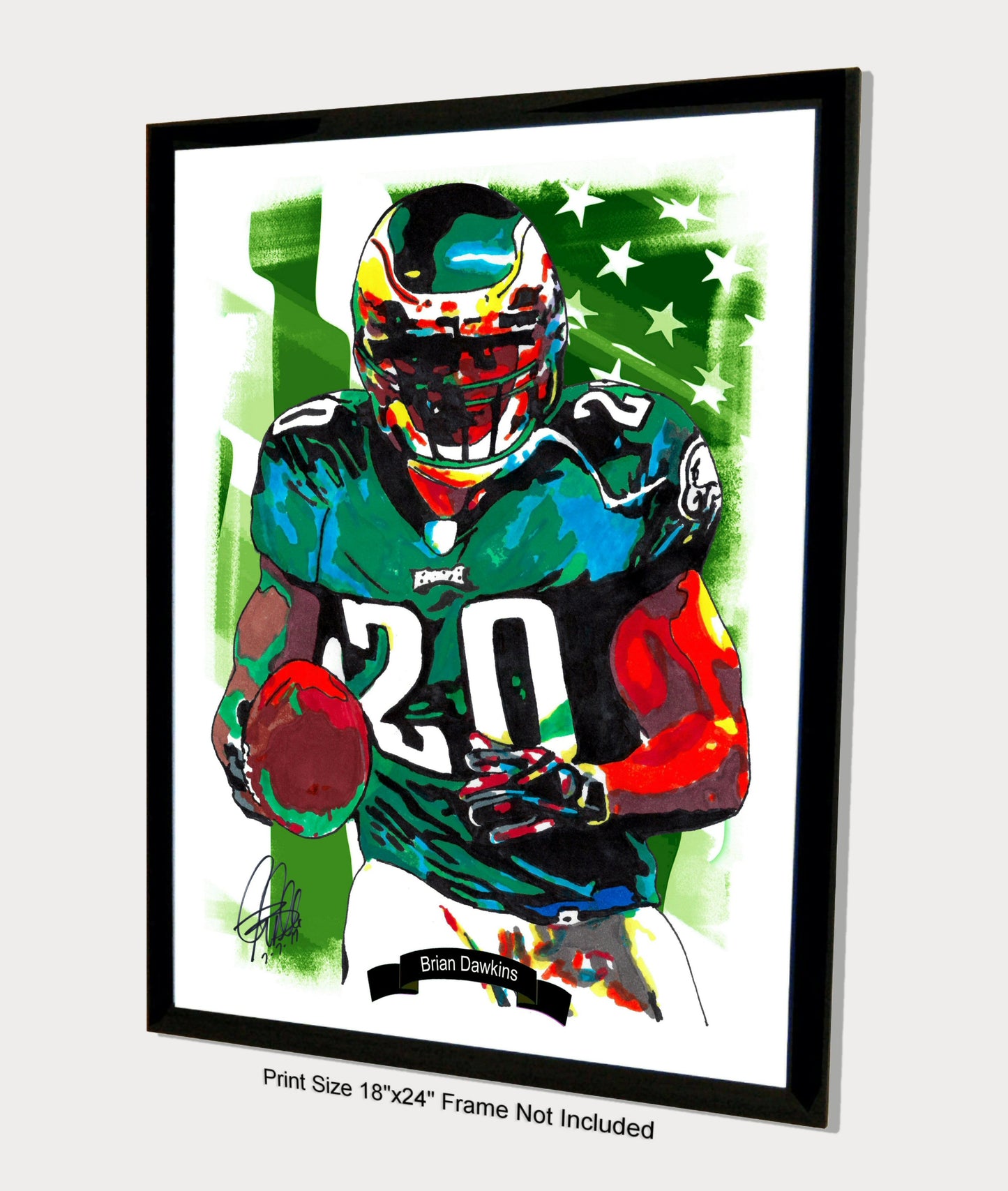 Brian Dawkins Philadelphia Eagles Football Safety Poster Print Wall Art 18x24