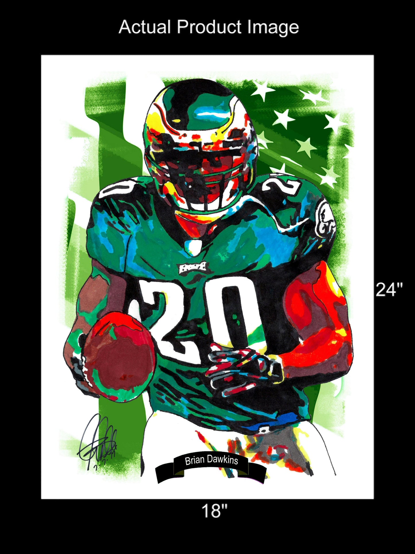 Brian Dawkins Philadelphia Eagles Football Safety Poster Print Wall Art 18x24