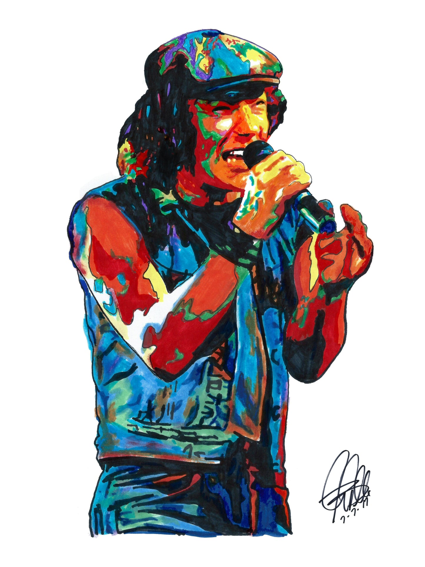 Brian Johnson ACDC Hard Rock Music Poster Print Wall Art 8.5x11