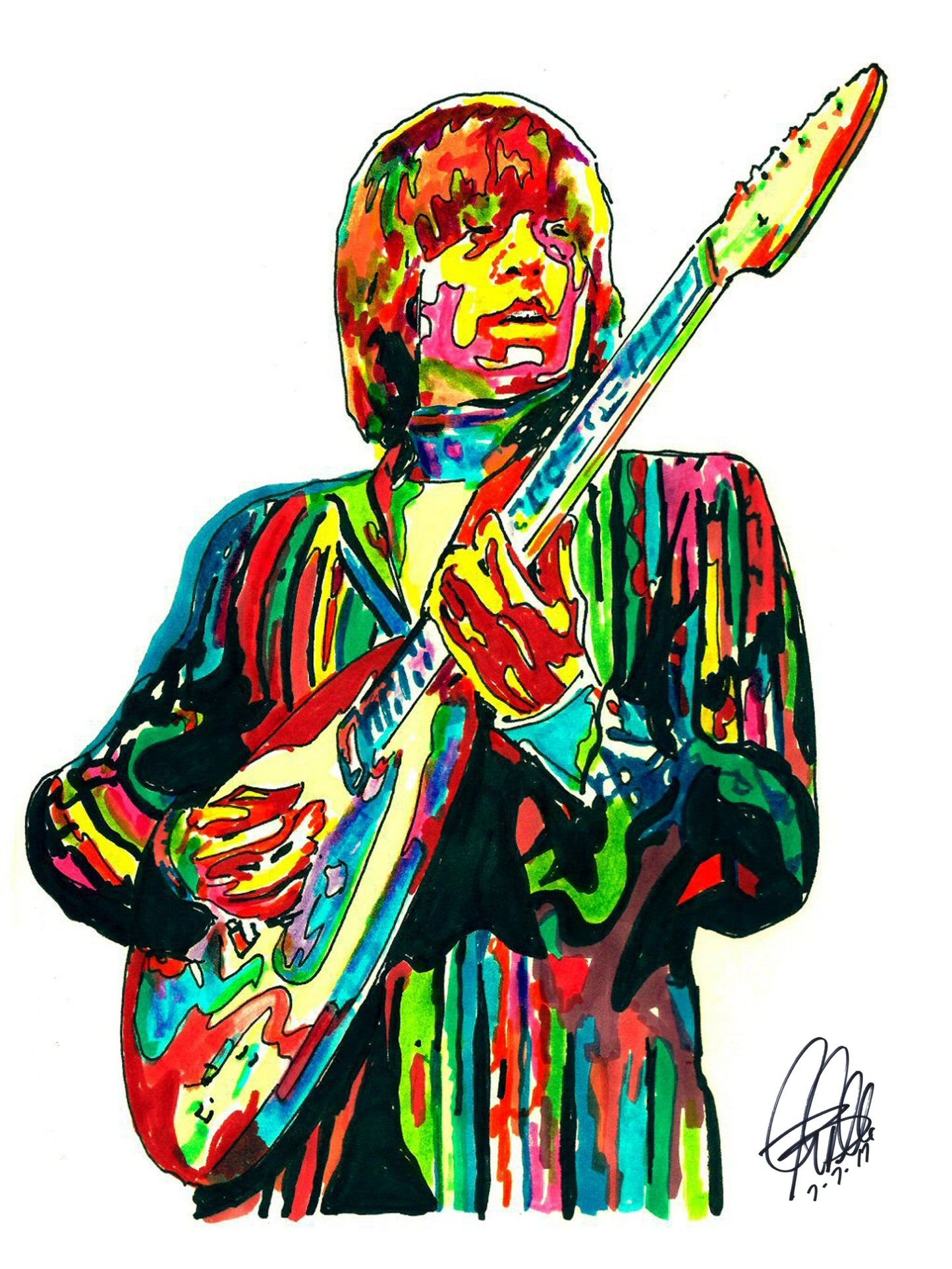 Brian Jones Guitar Hard Rock Music Poster Print Wall Art 18x24