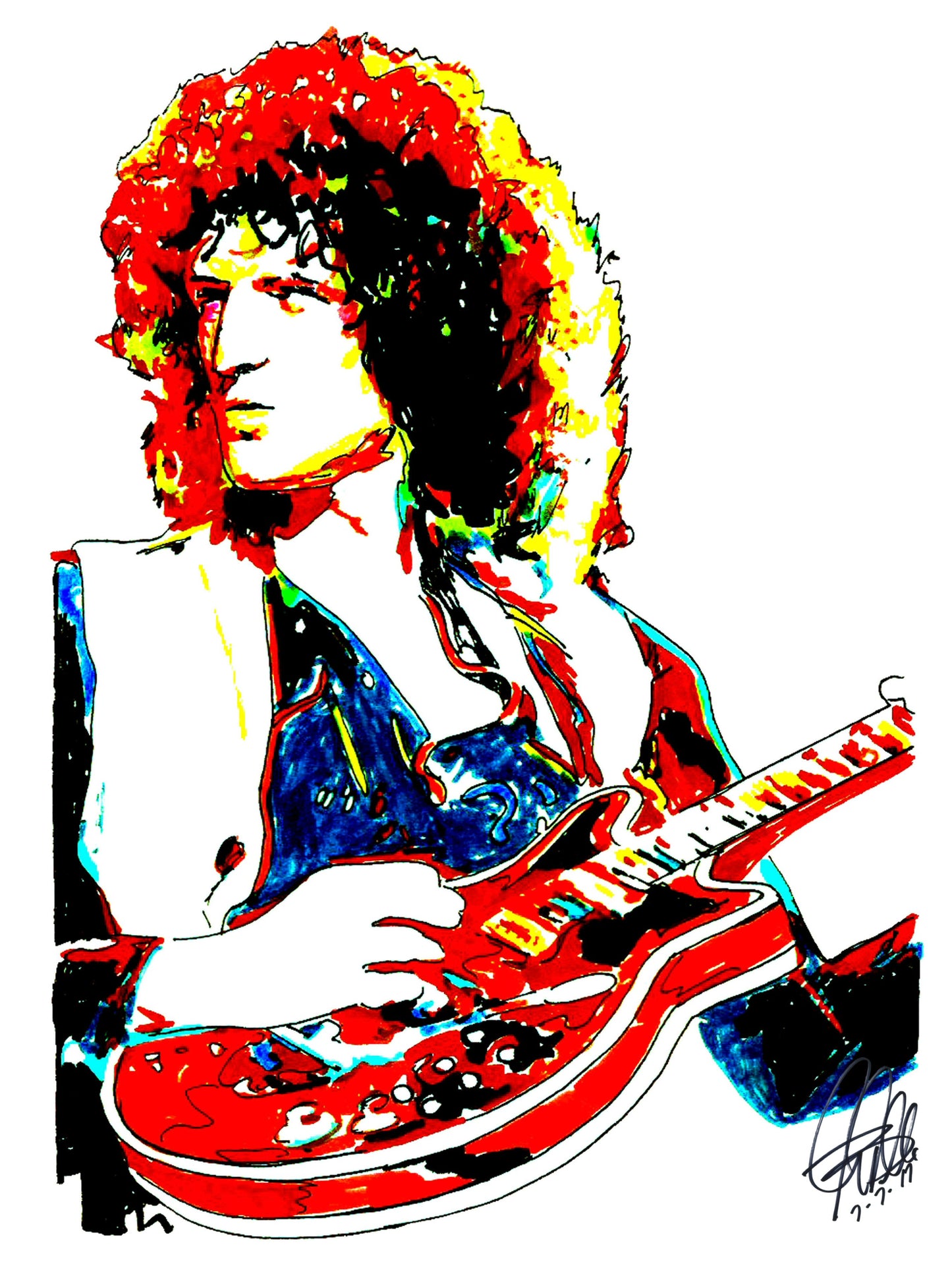 Brian May Queen Guitar Hard Rock Music Poster Print Wall Art 18x24