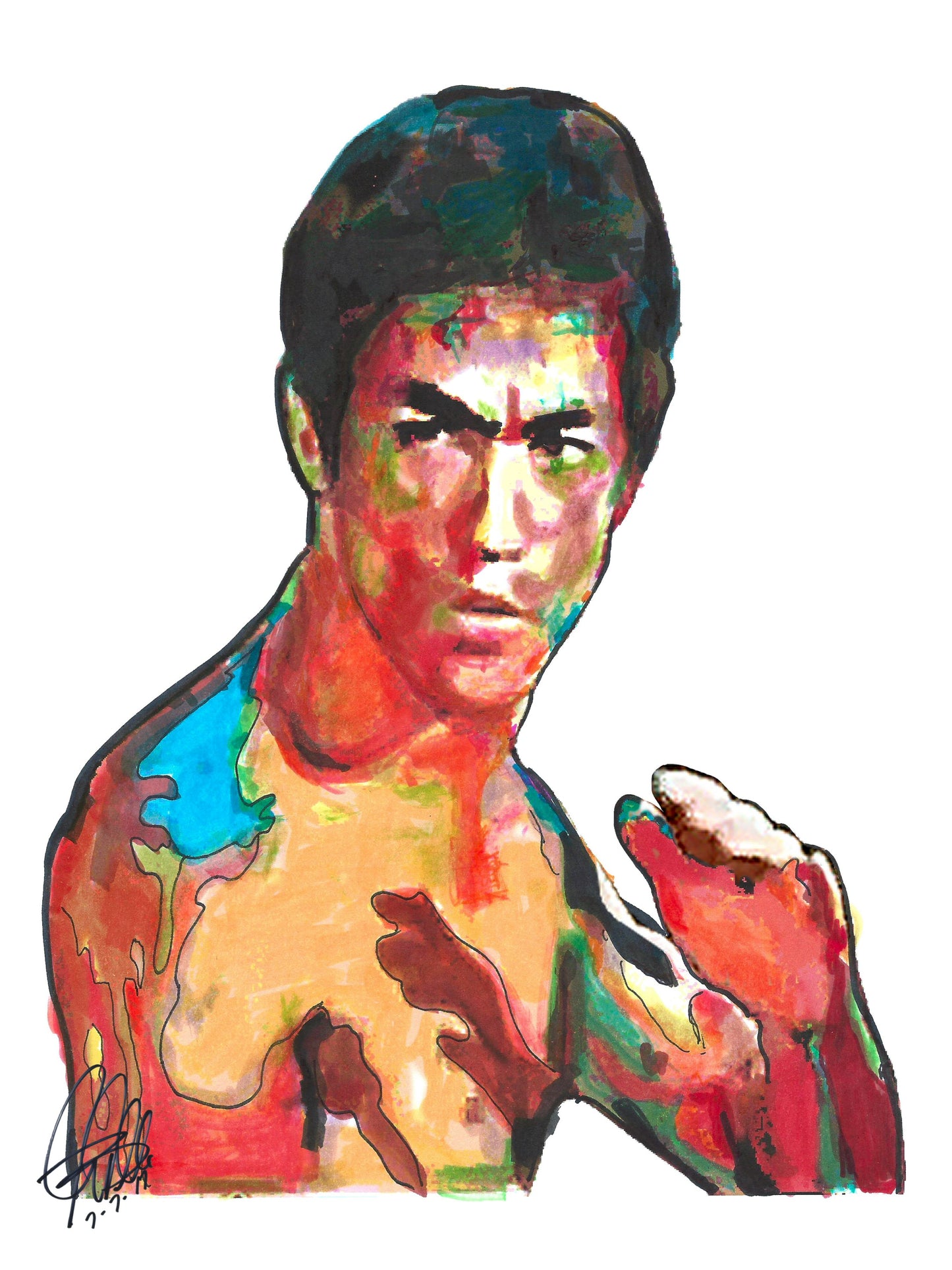 Bruce Lee Martial Arts Print Poster Wall Art 18x24