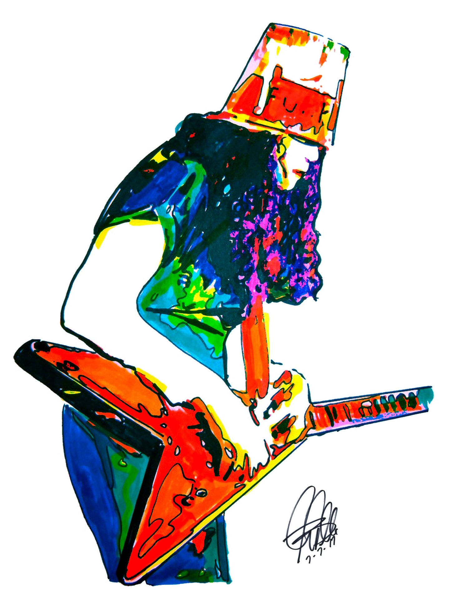 Buckethead Guitar Metal Rock Music Poster Print Wall Art 18x24