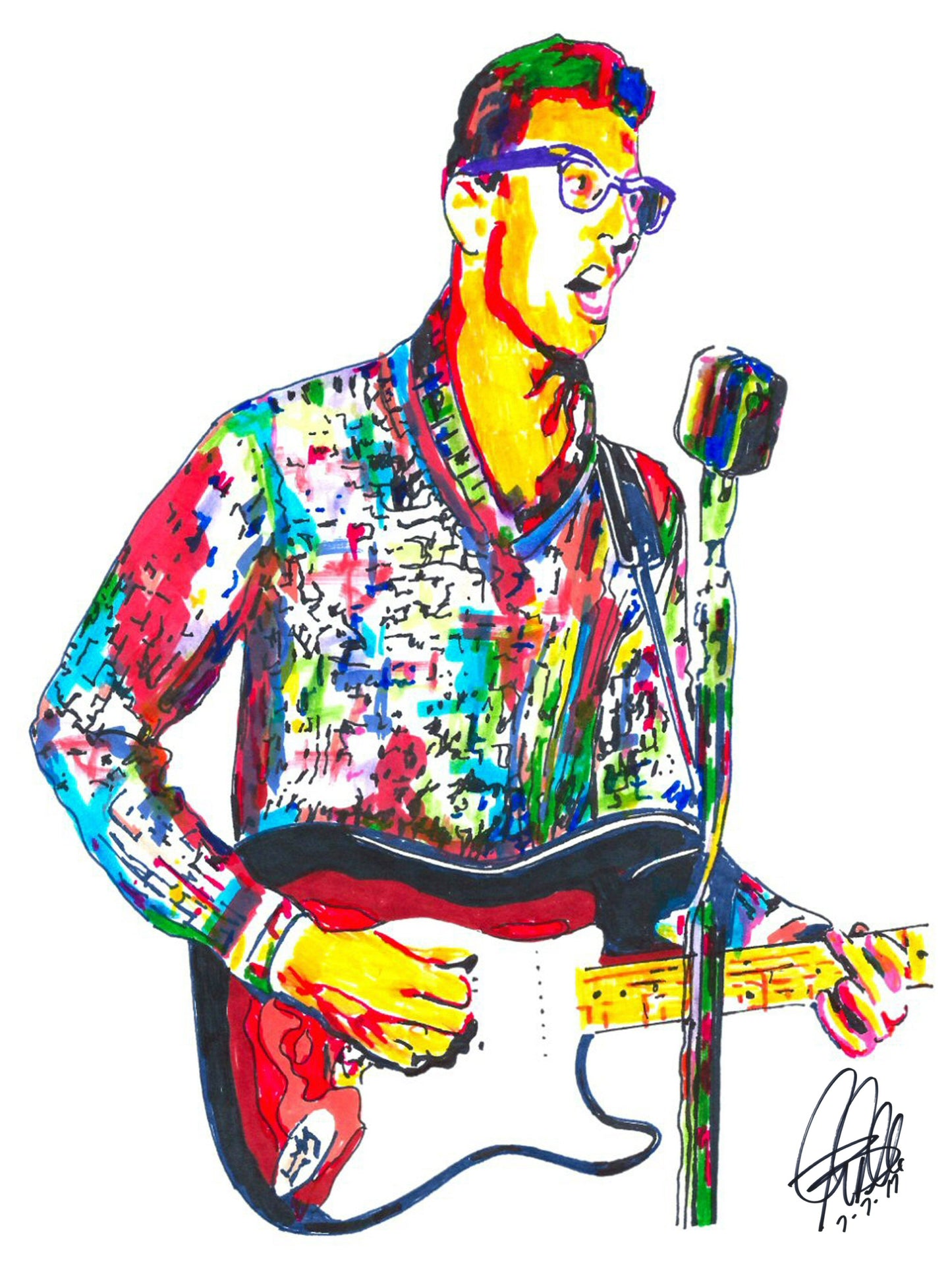 Buddy Holly Rock and Roll Music Print Poster Wall Art 18x24