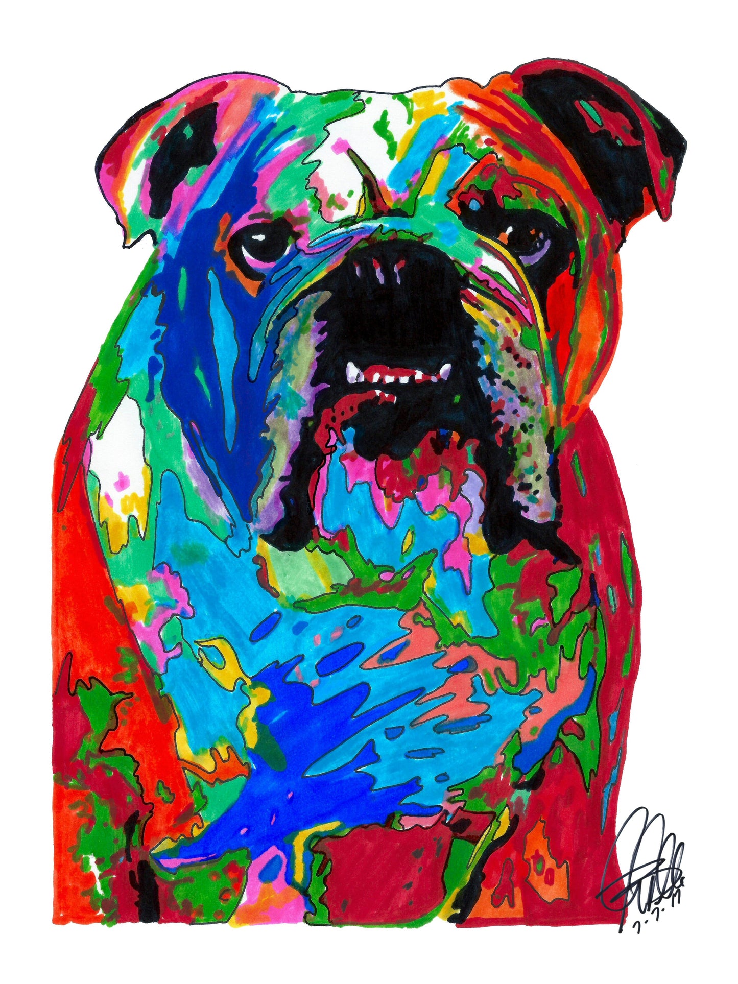 English Bulldog Pet Dog Poster Print Wall Art 18x24