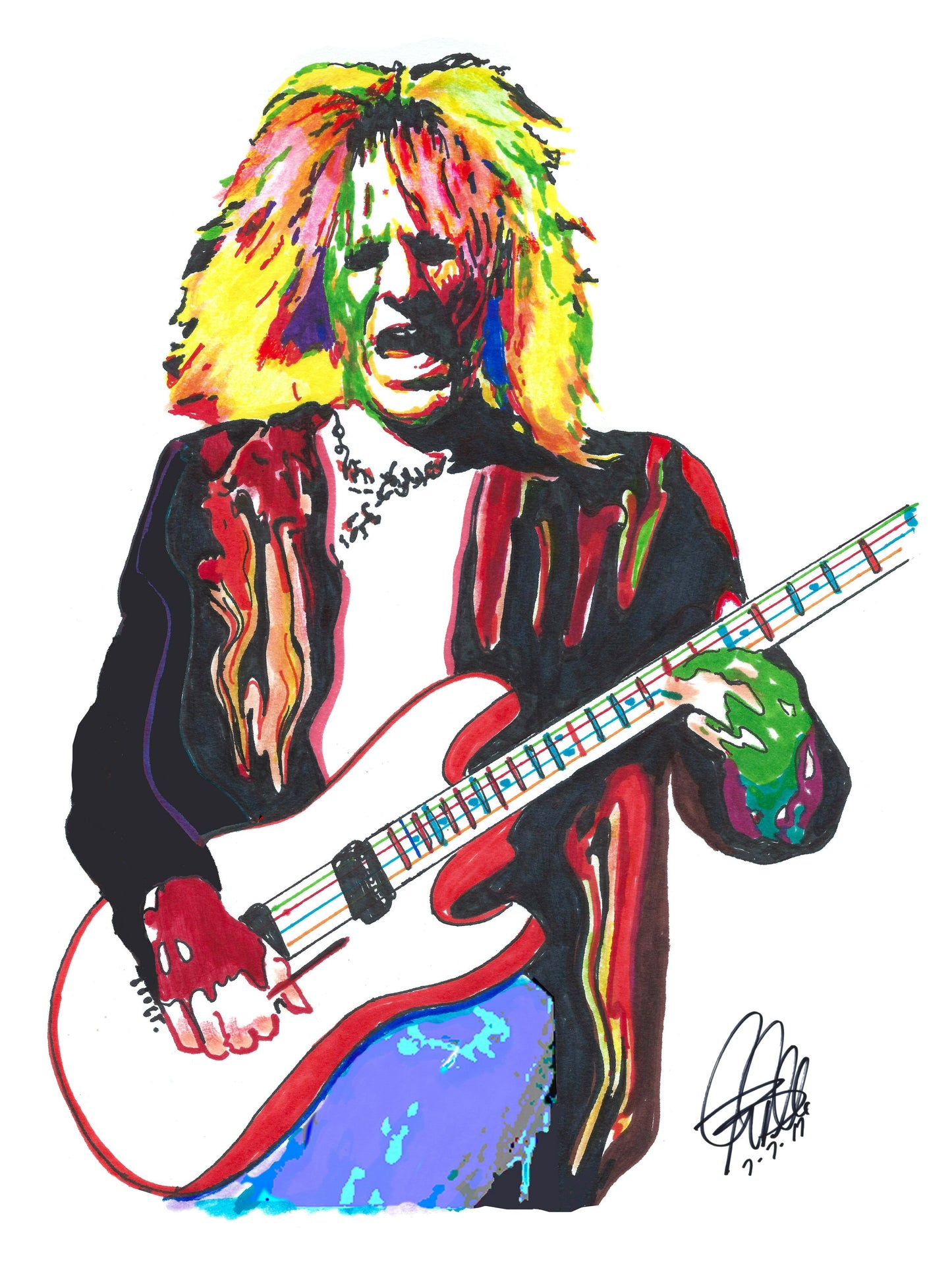 CC DeVille of Poison Guitar Hard Rock Music Poster Print Wall Art 18x24