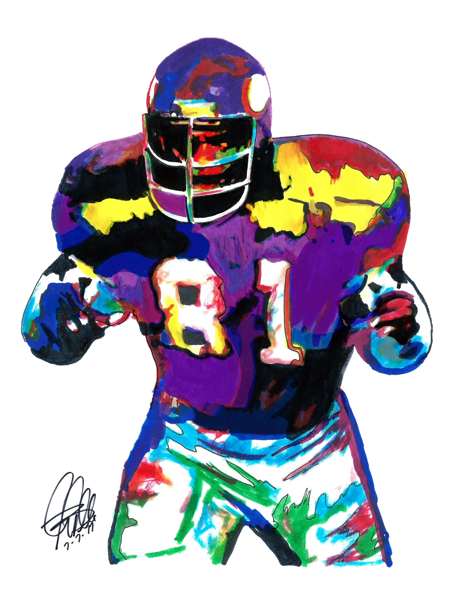 Carl Eller Minnesota Vikings Football Sports Print Poster Wall Art 18x24