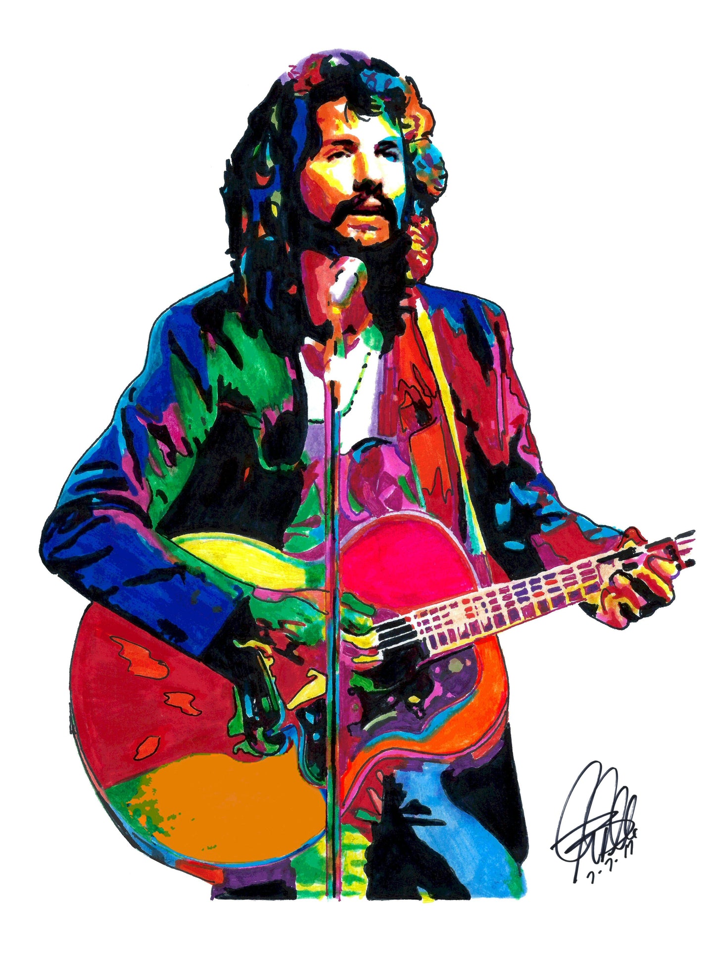 Cat Stevens Singer Guitar Rock Music Poster Print Wall Art 18x24