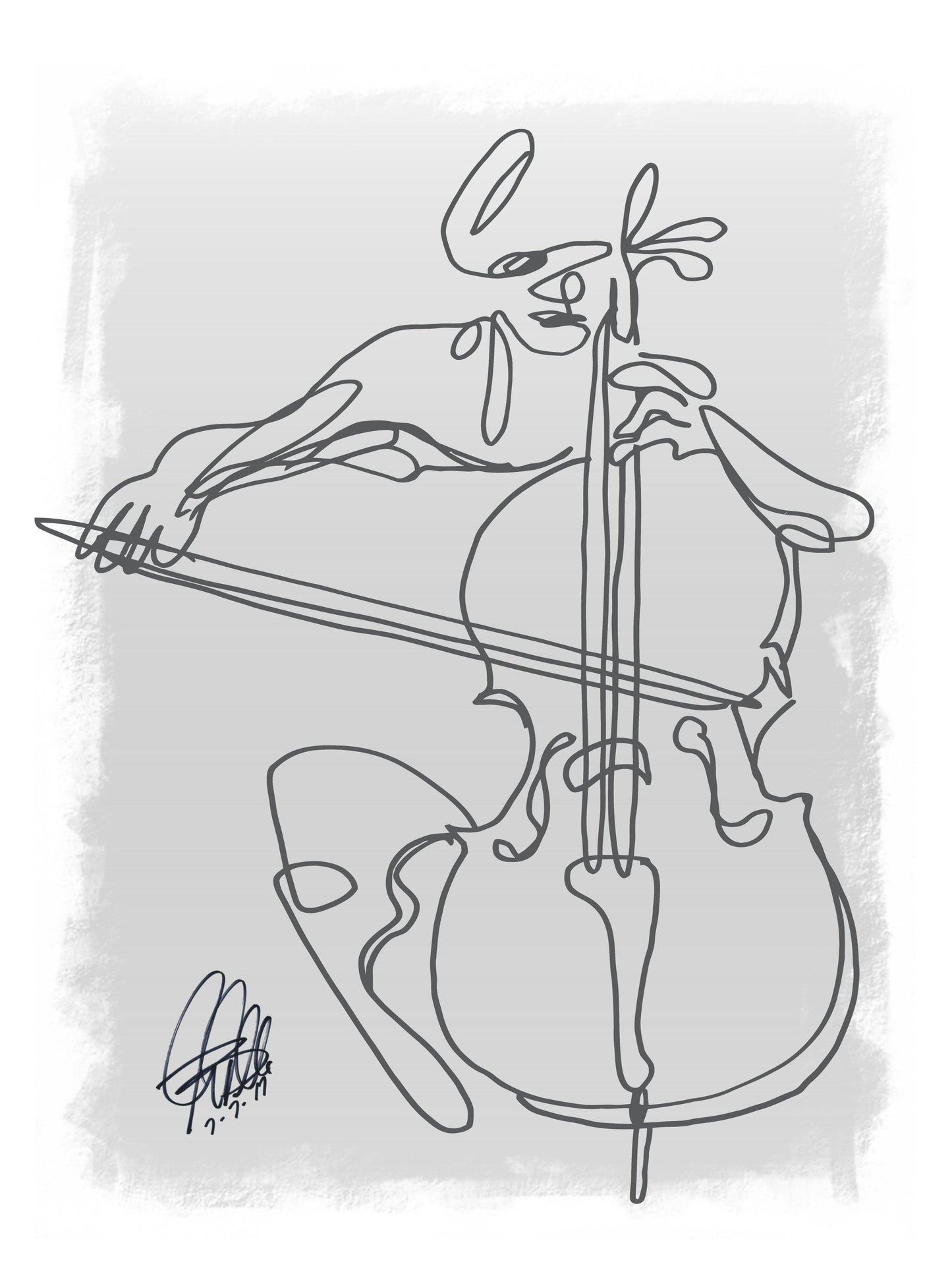 Cello Player Classical Music Poster Print Wall Art 18x24