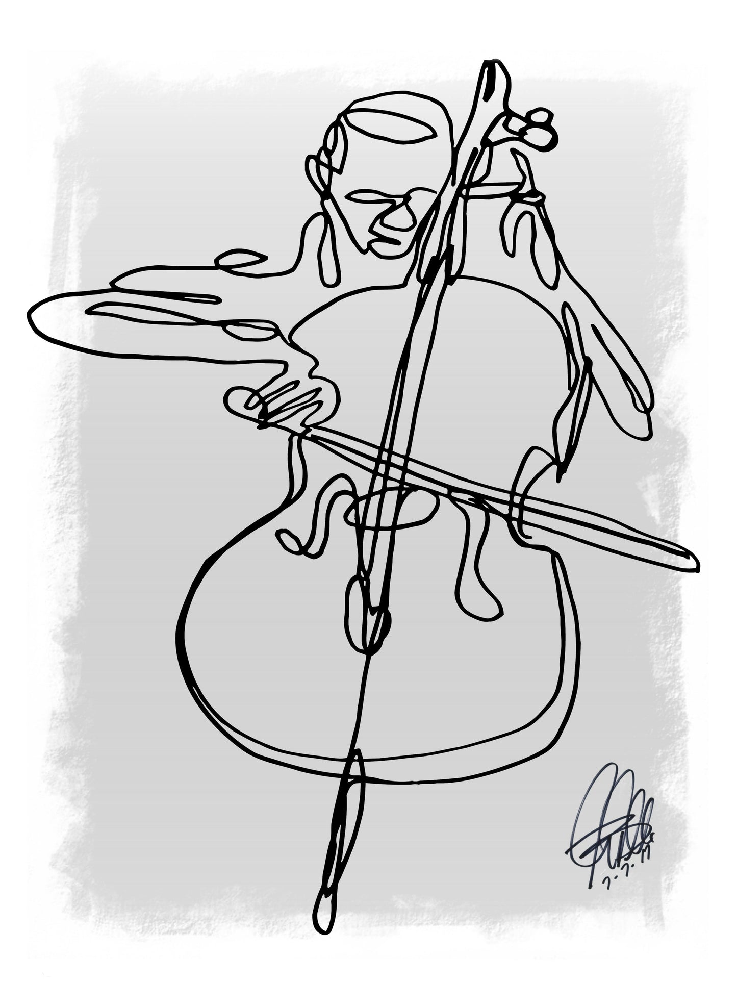 Cello Player Classical String Instrument Music Poster Print Wall Art 18x24