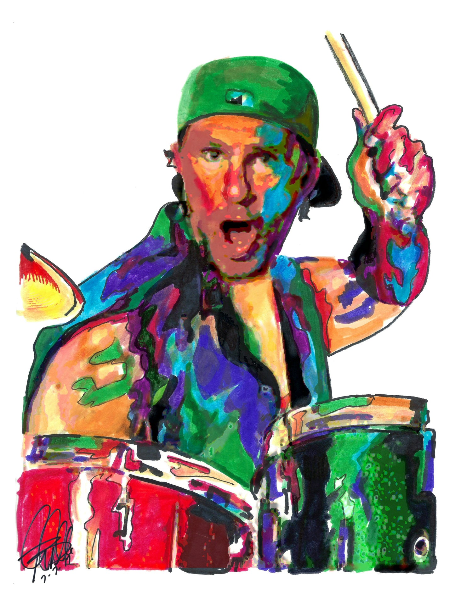 Chad Smith Red Hot Chili Peppers Drums Rock Music Poster Print Wall Art 18x24