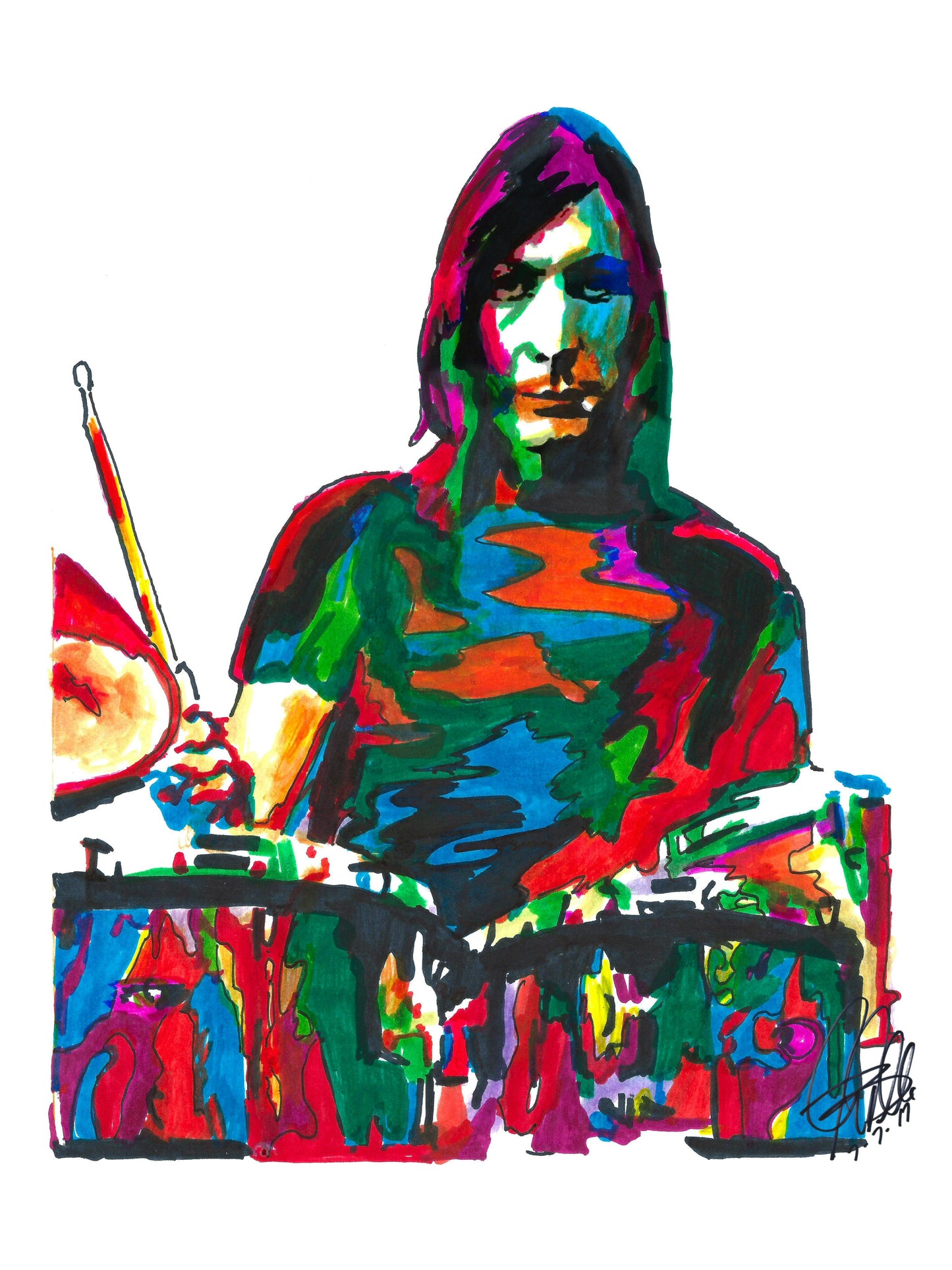 Charlie Watts Drummer Rock Music Poster Print Wall Art 8.5x11