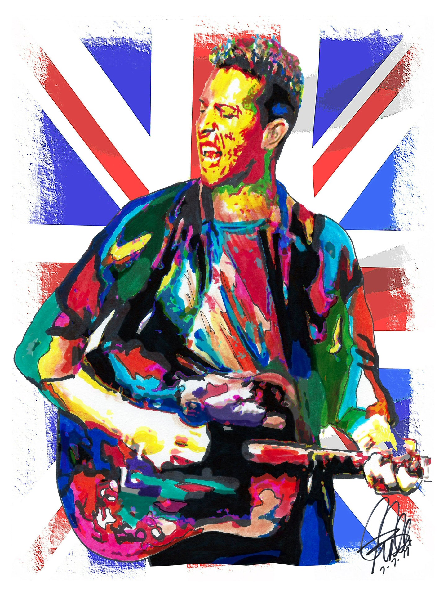 Chris Martin Coldplay Singer Guitar Indie Rock Music Poster Print Wall 18x24