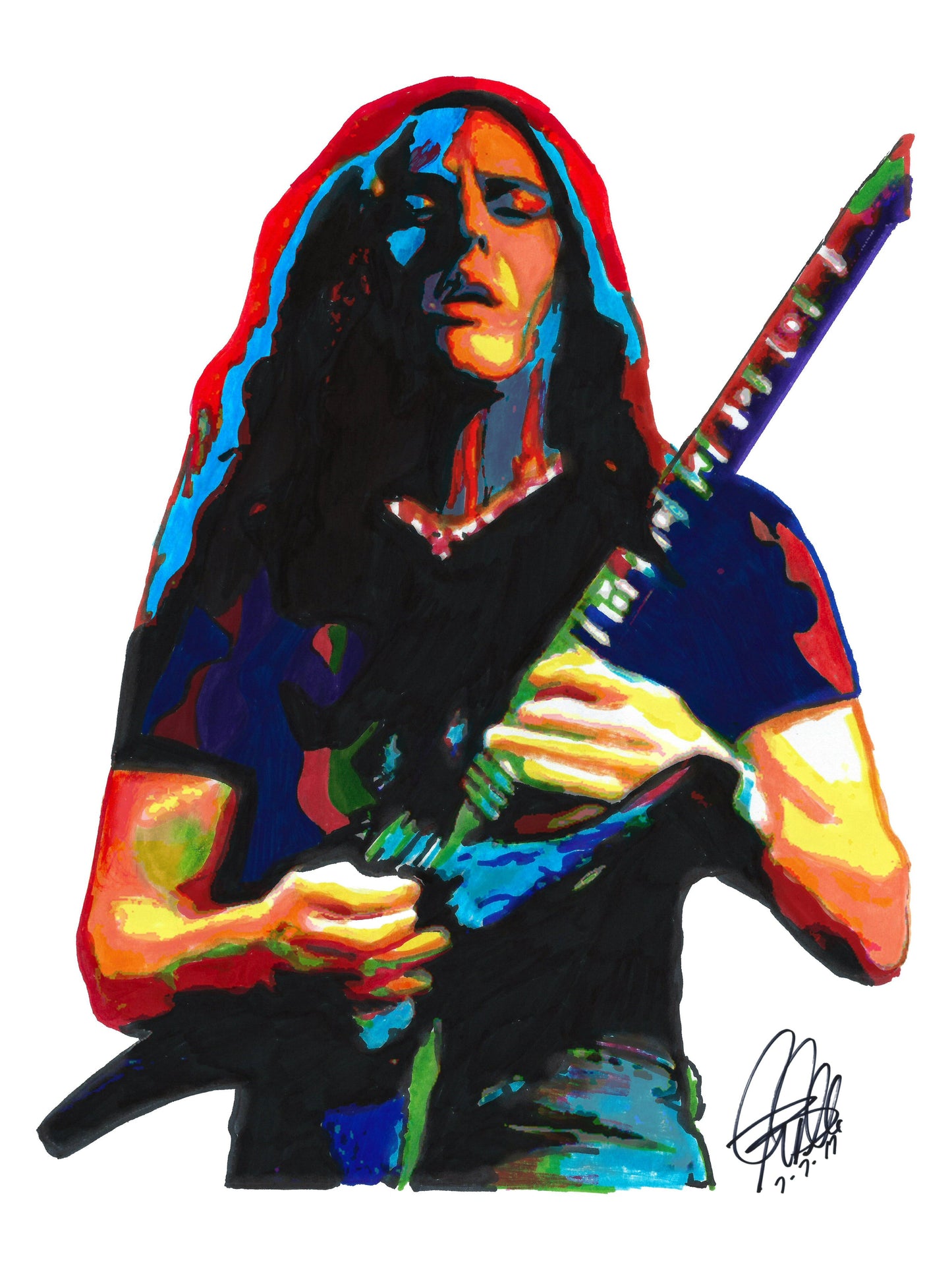 Chuck Schuldiner Death Singer Guitar Rock Music Poster Print Wall Art 18x24