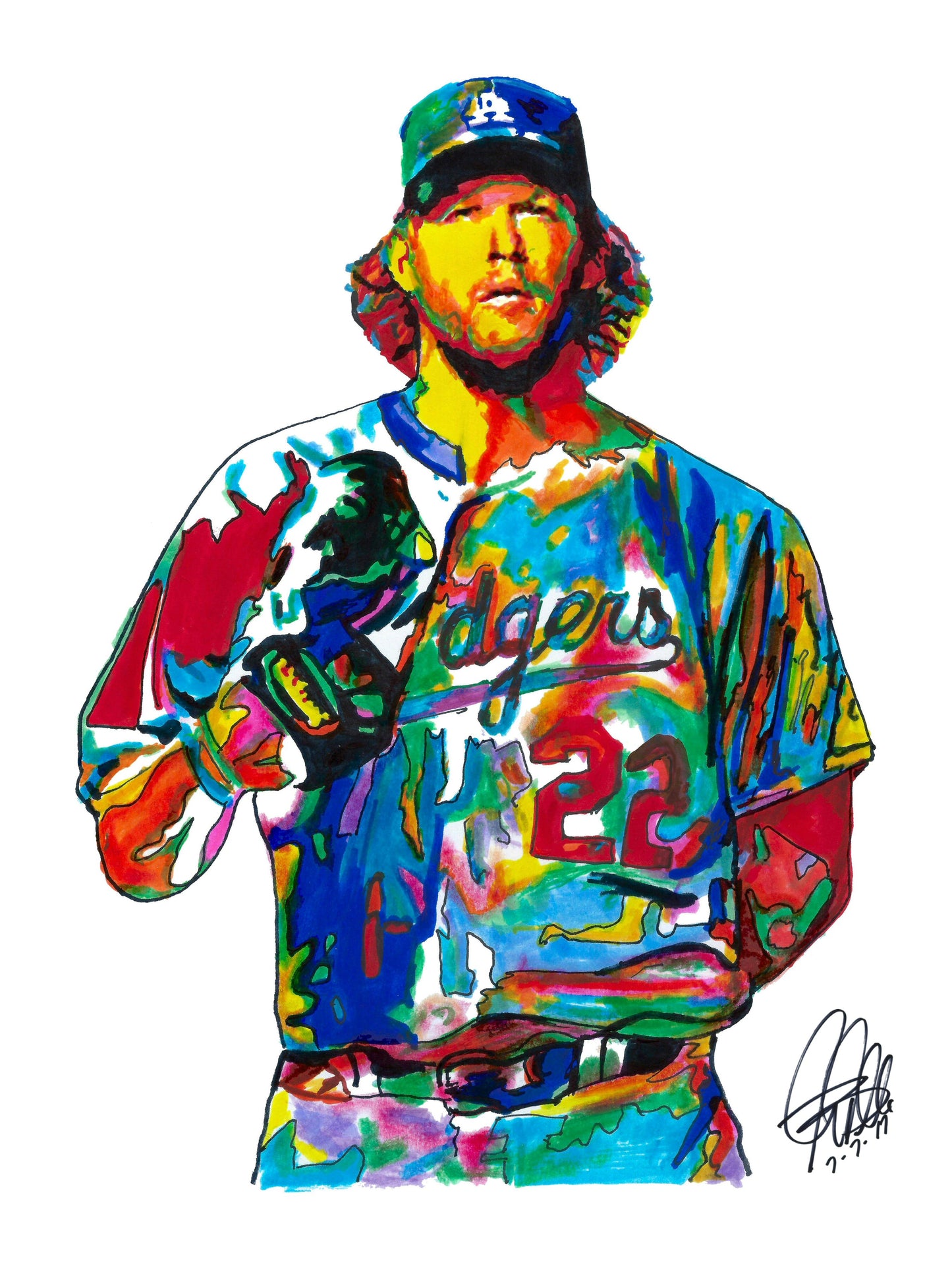 Clayton Kershaw Los Angeles Dodgers Baseball Sports Poster Print Wall Art 18x24