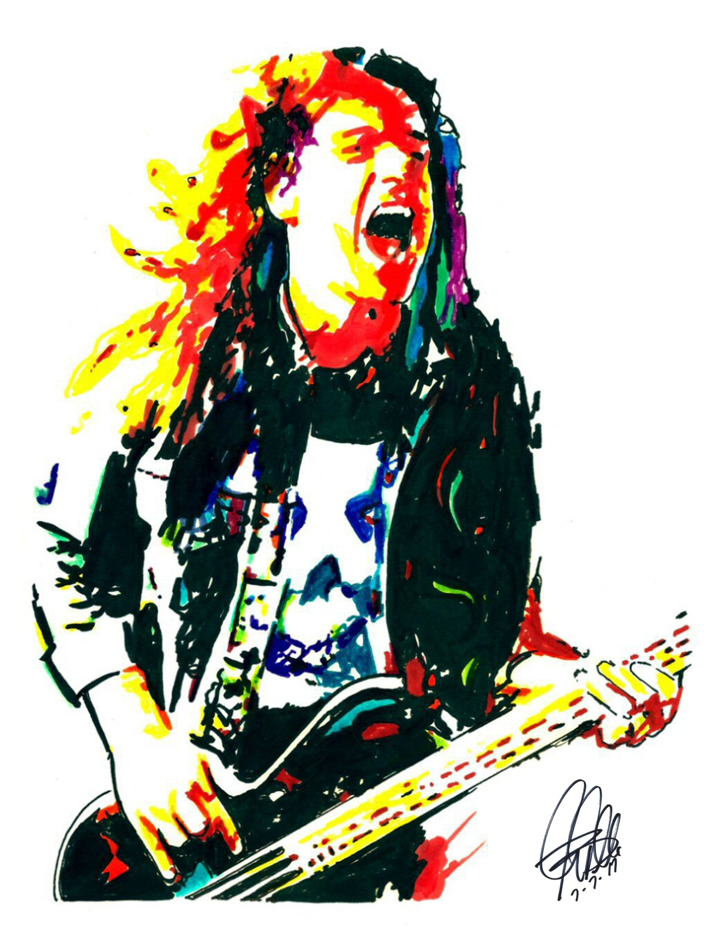 Cliff Burton Metallica Bass Heavy Metal Music Print Poster Wall Art 18x24