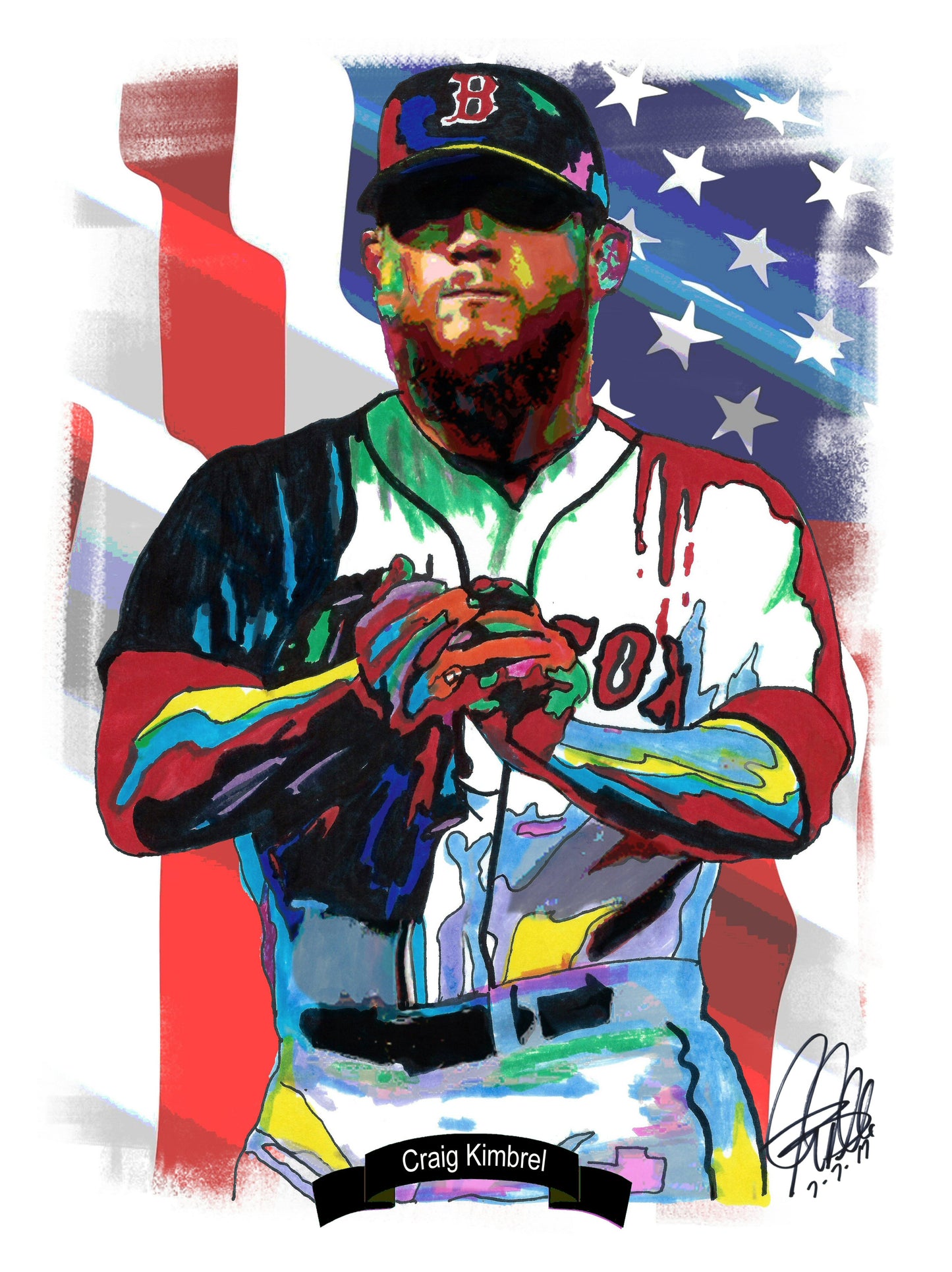 Craig Kimbrel Boston Red Sox Baseball Print Poster Wall Art 18x24