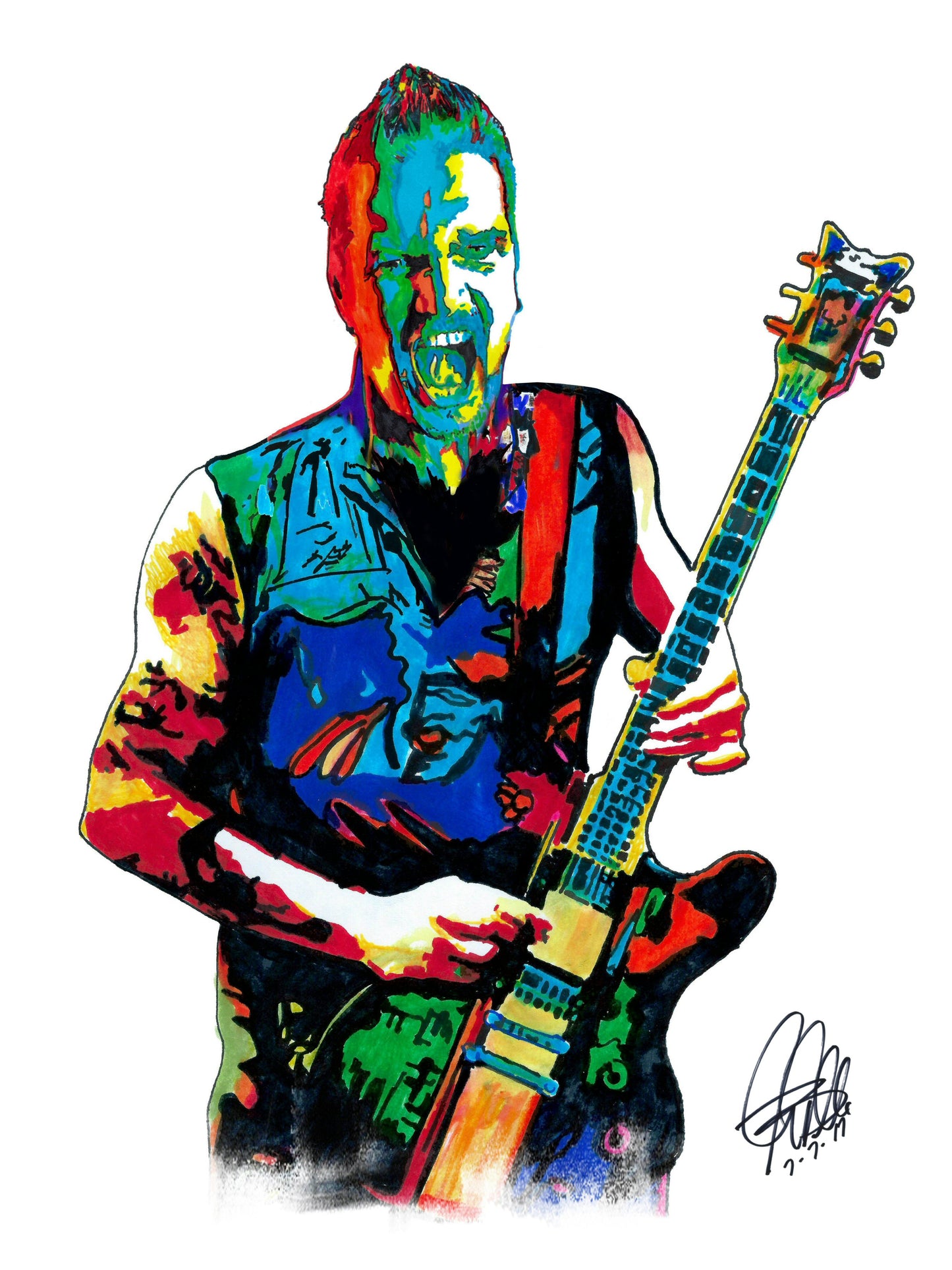 Dan Donegan Disturbed Guitar Rock Music Poster Print Wall Art 18x24