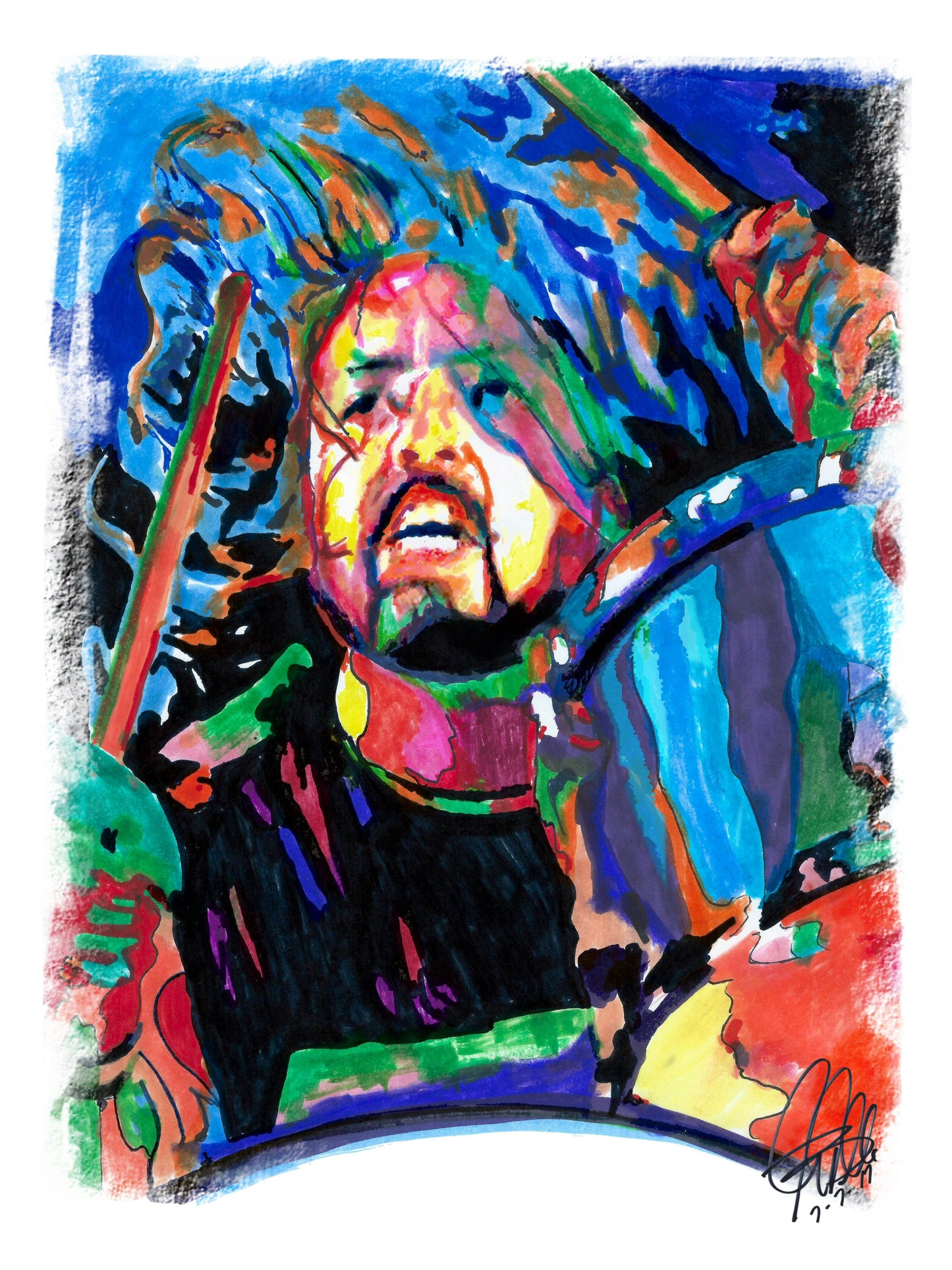 Dave Grohl Foo Fighters Rock Music Poster Print Wall Art 8.5x11