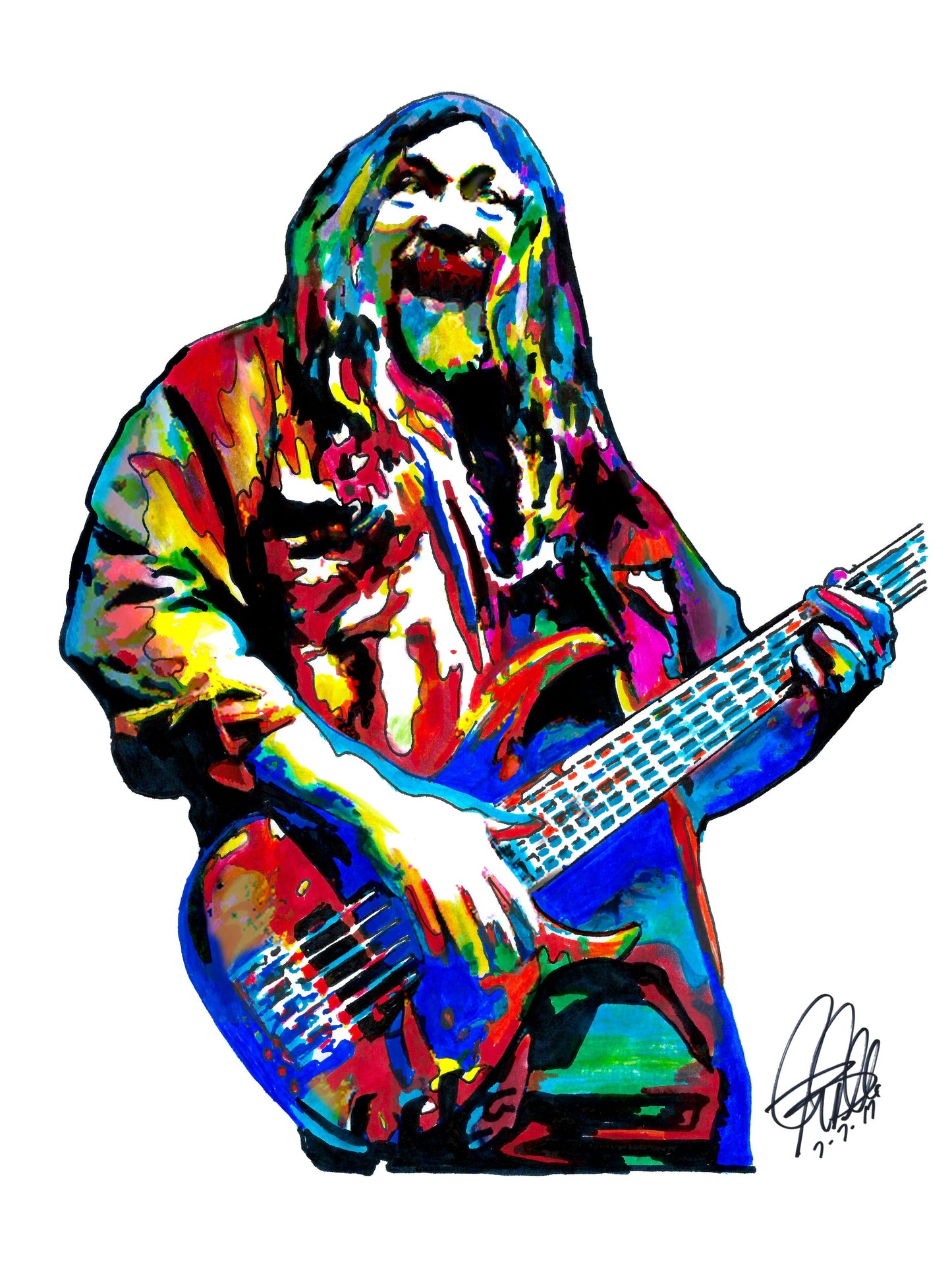 Dave Schools Bass Guitar Rock Music Poster Print Wall Art 18x24