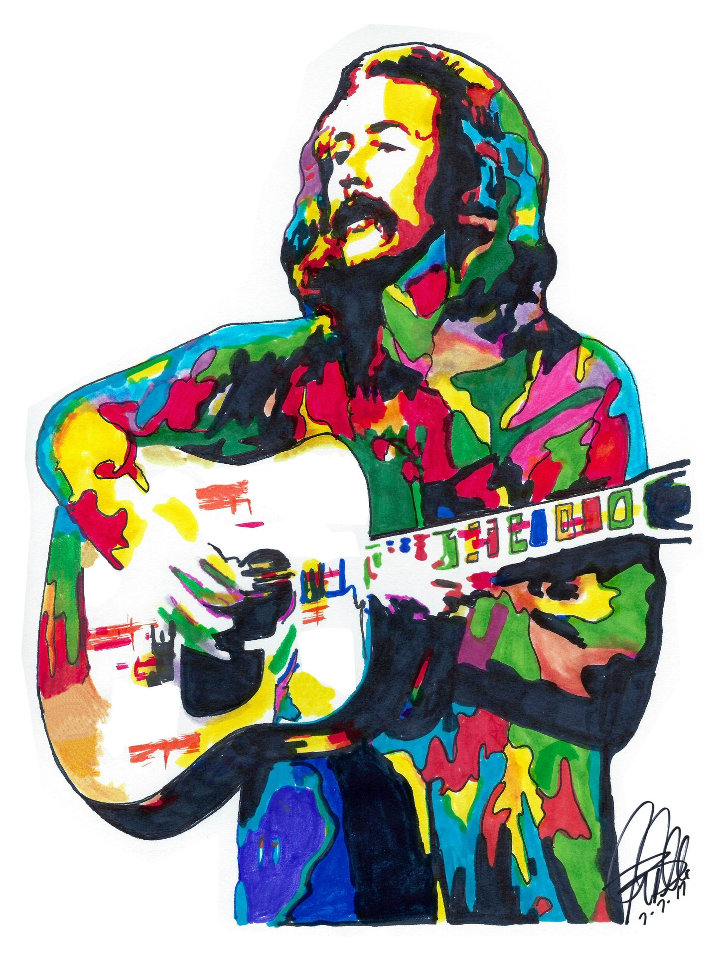 David Crosby The Byrds Crosby Stills Nash Music Print Poster Wall Art 18x24