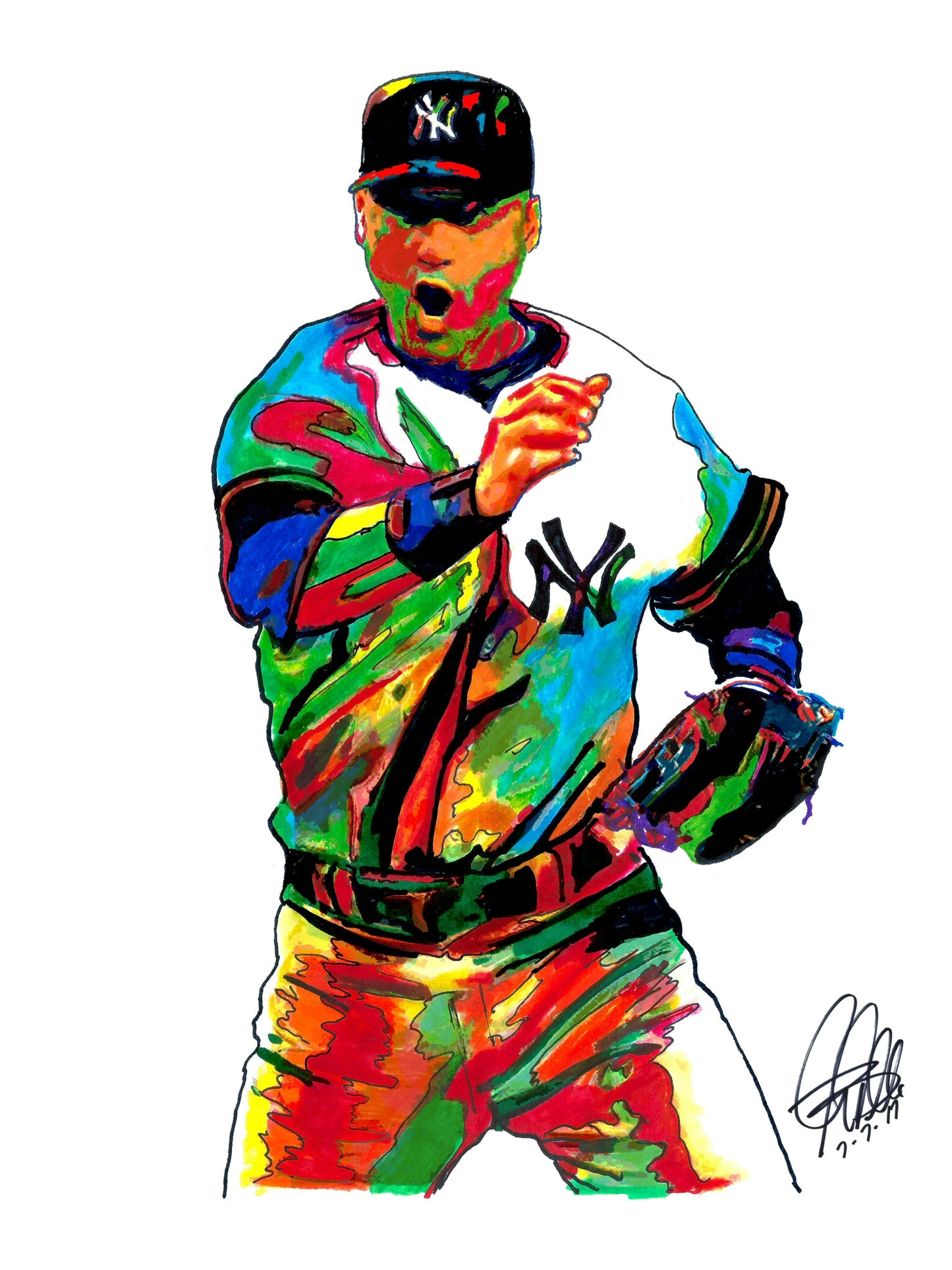 Derek Jeter New York Yankees Sports Poster Print Wall Art 18x24