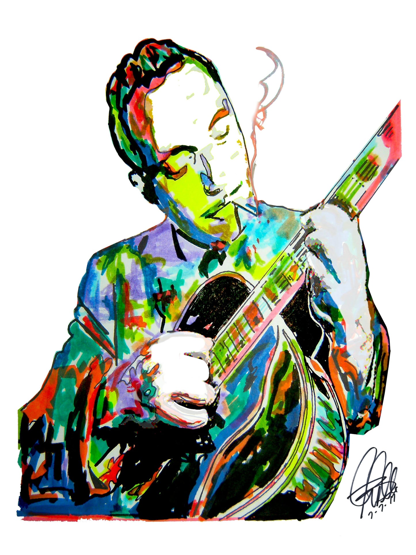 Django Reinhardt Guitar Jazz Bebop Music Print Poster Wall Art 18x24