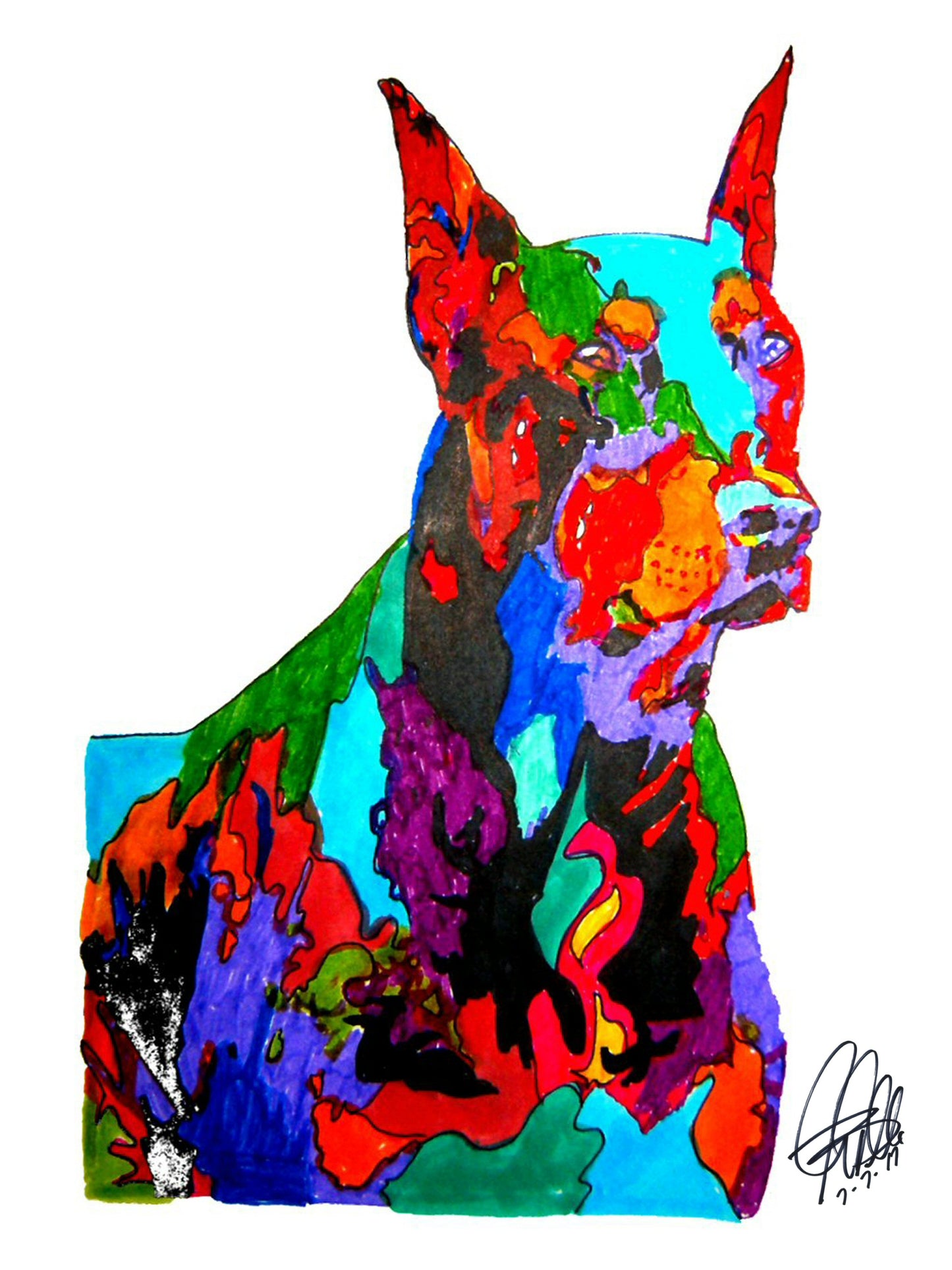 Doberman Pinscher Pet Guard Dog Poster Print Wall Art 18x24