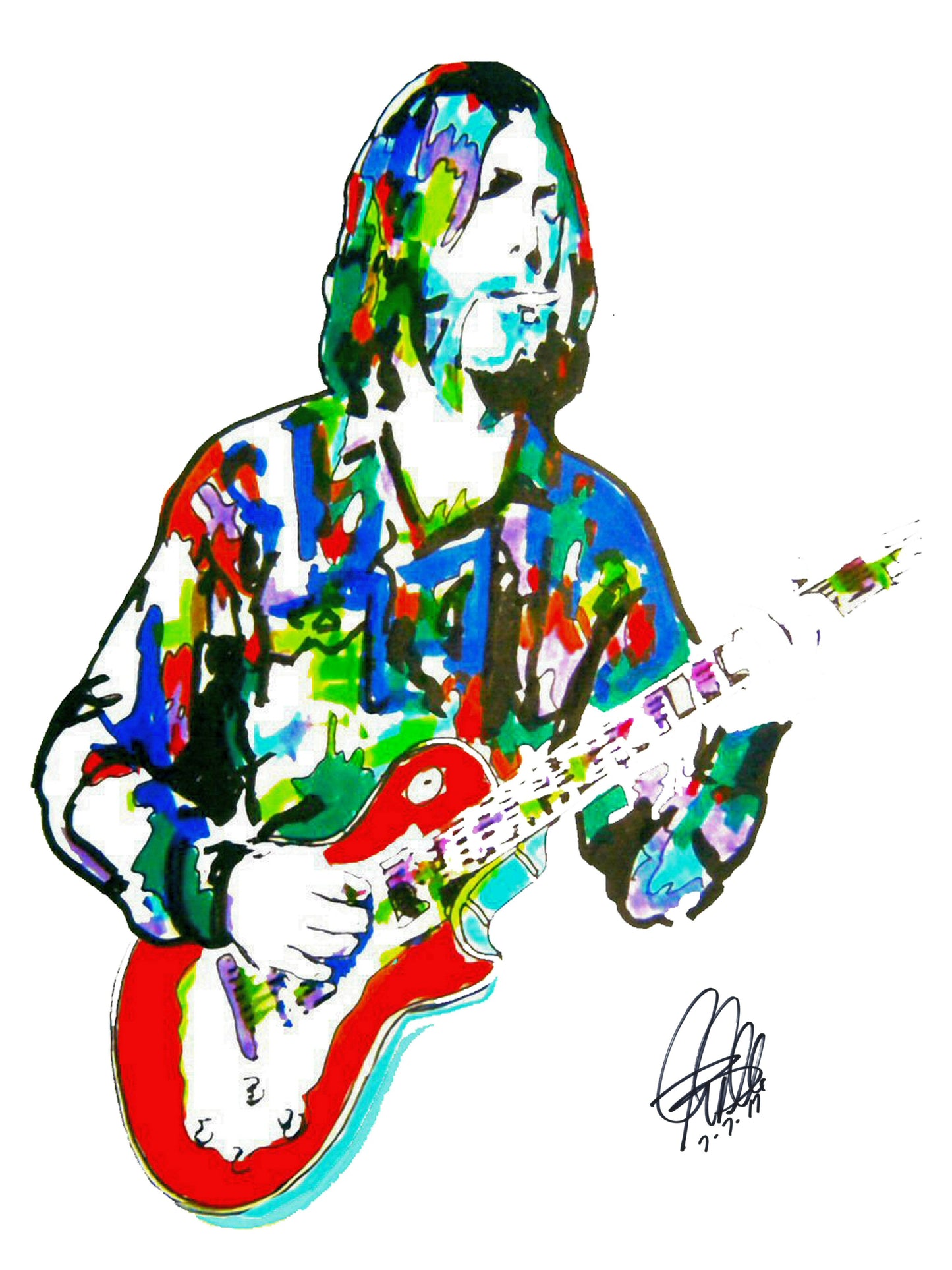 Duane Allman Slide Guitar Southern Rock Music Poster Print Wall Art 18x24