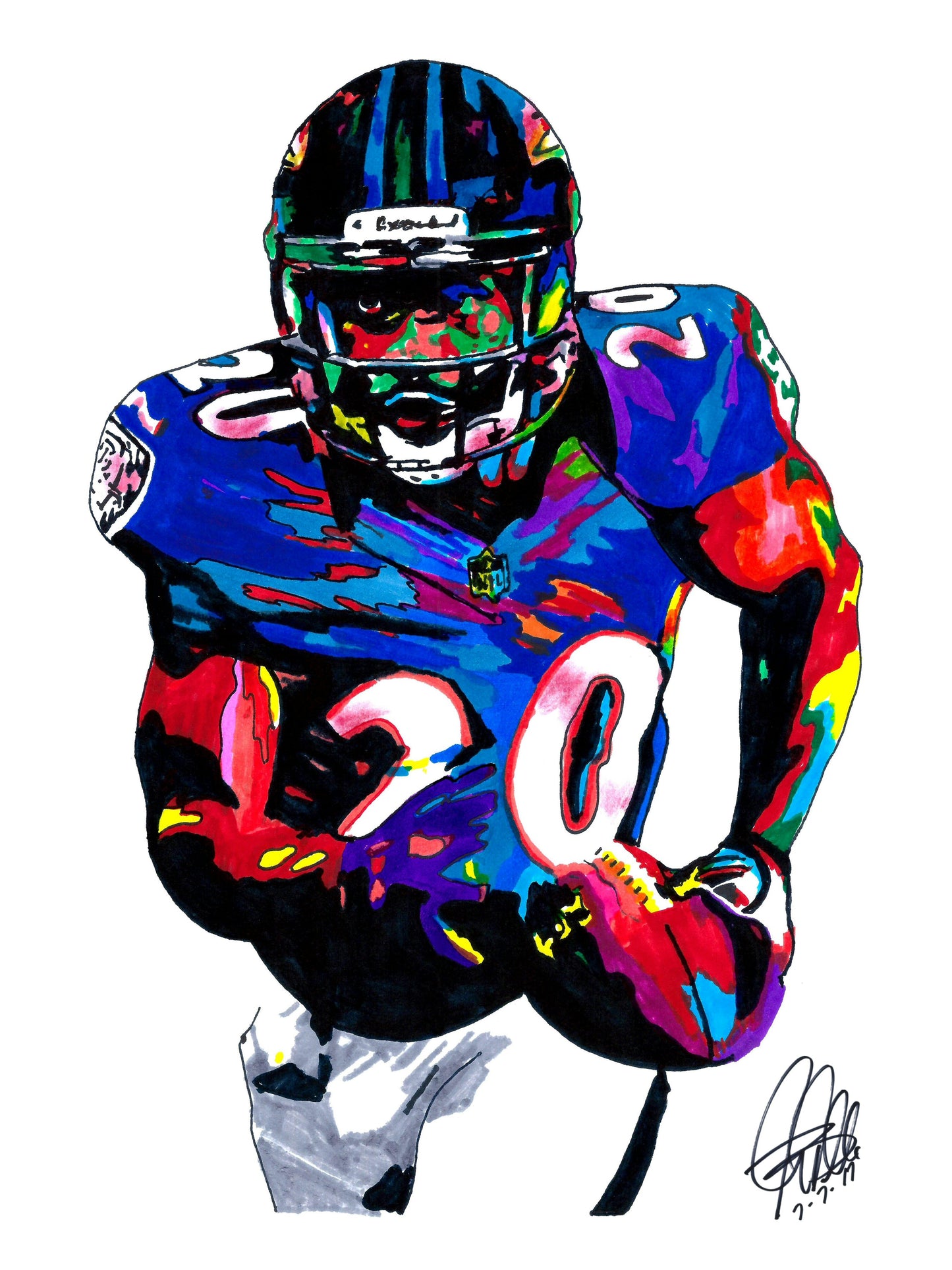 Ed Reed Baltimore Ravens Safety Football Sports Poster Print Wall Art 8.5x11