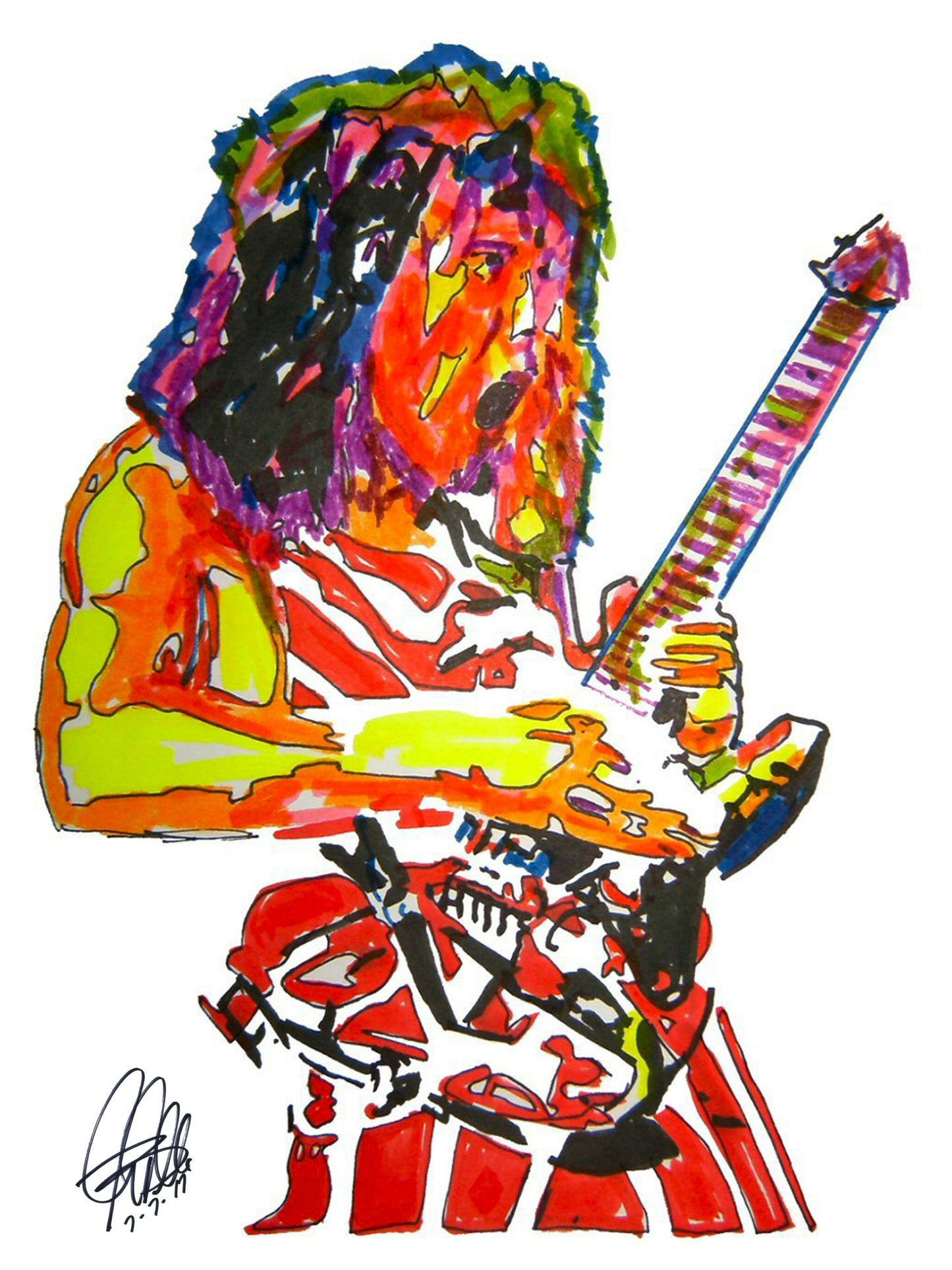 Eddie Van Halen Guitar Rock Music Poster Print Wall Art 18x24