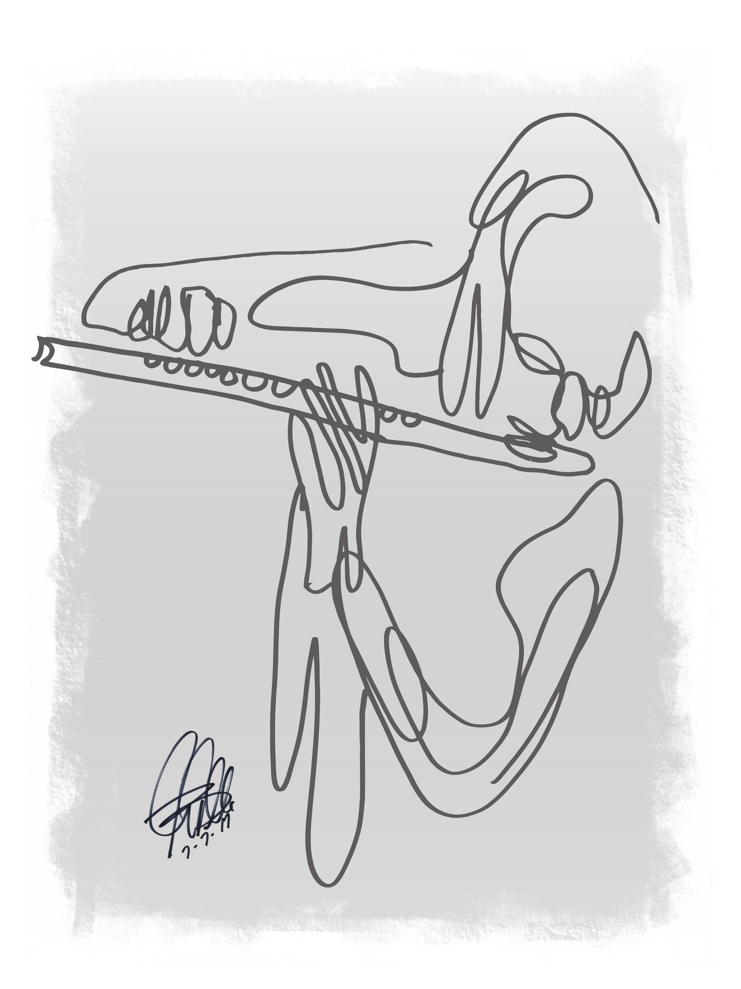 Flute Player Music Poster Print Wall Art 18x24