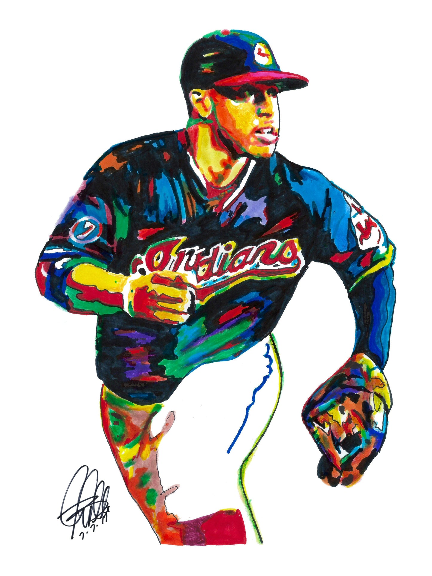 Francisco Lindor Cleveland Indians Baseball Sports Poster Print Wall Art 18x24